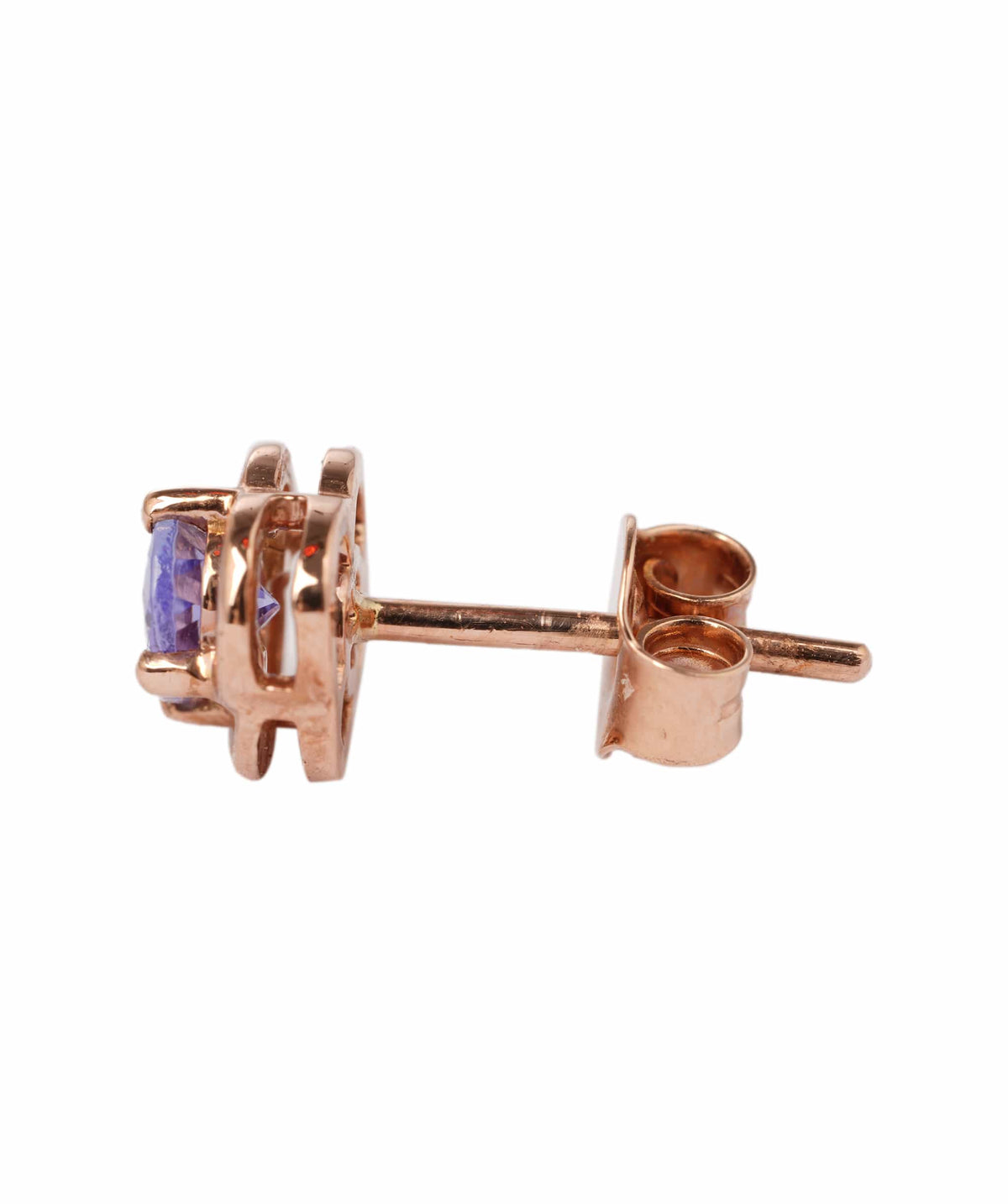 Luxury Promise 0.95ct Tanzanite 10K Rose Gold Push & Post Earrings - 1.95g ANC2045