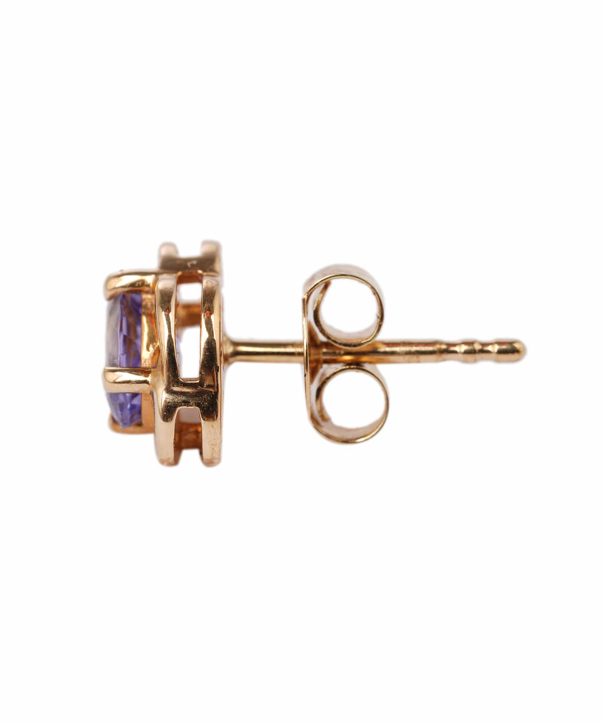 Luxury Promise 0.98ct Tanzanite 10k Yellow Gold Push & Post Earrings - 1.93g ANC2068