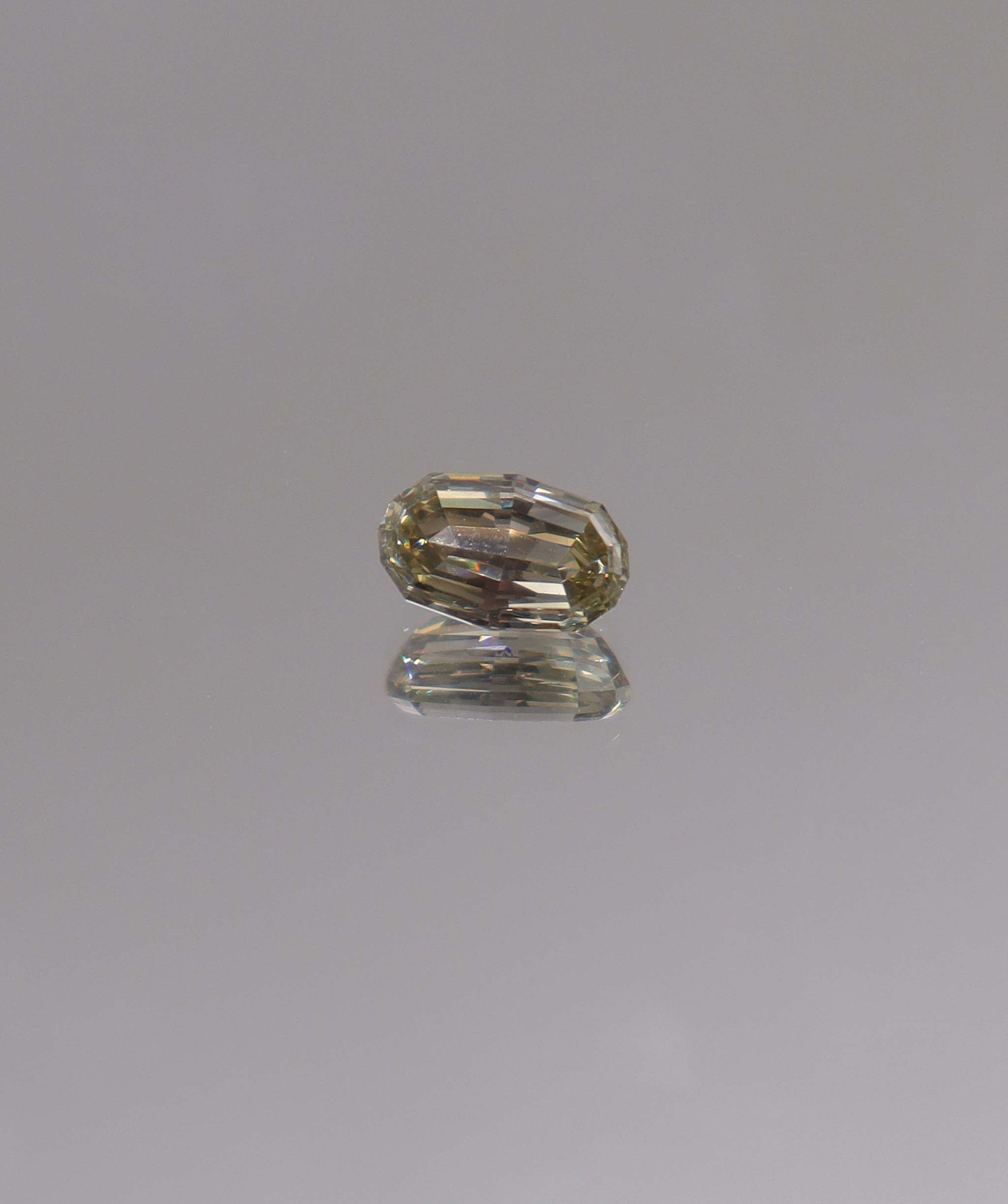 Luxury Promise 1.07CT GREENISH GREY STEP-CUT ANTIQUE OVAL DIAMOND DXBN0484