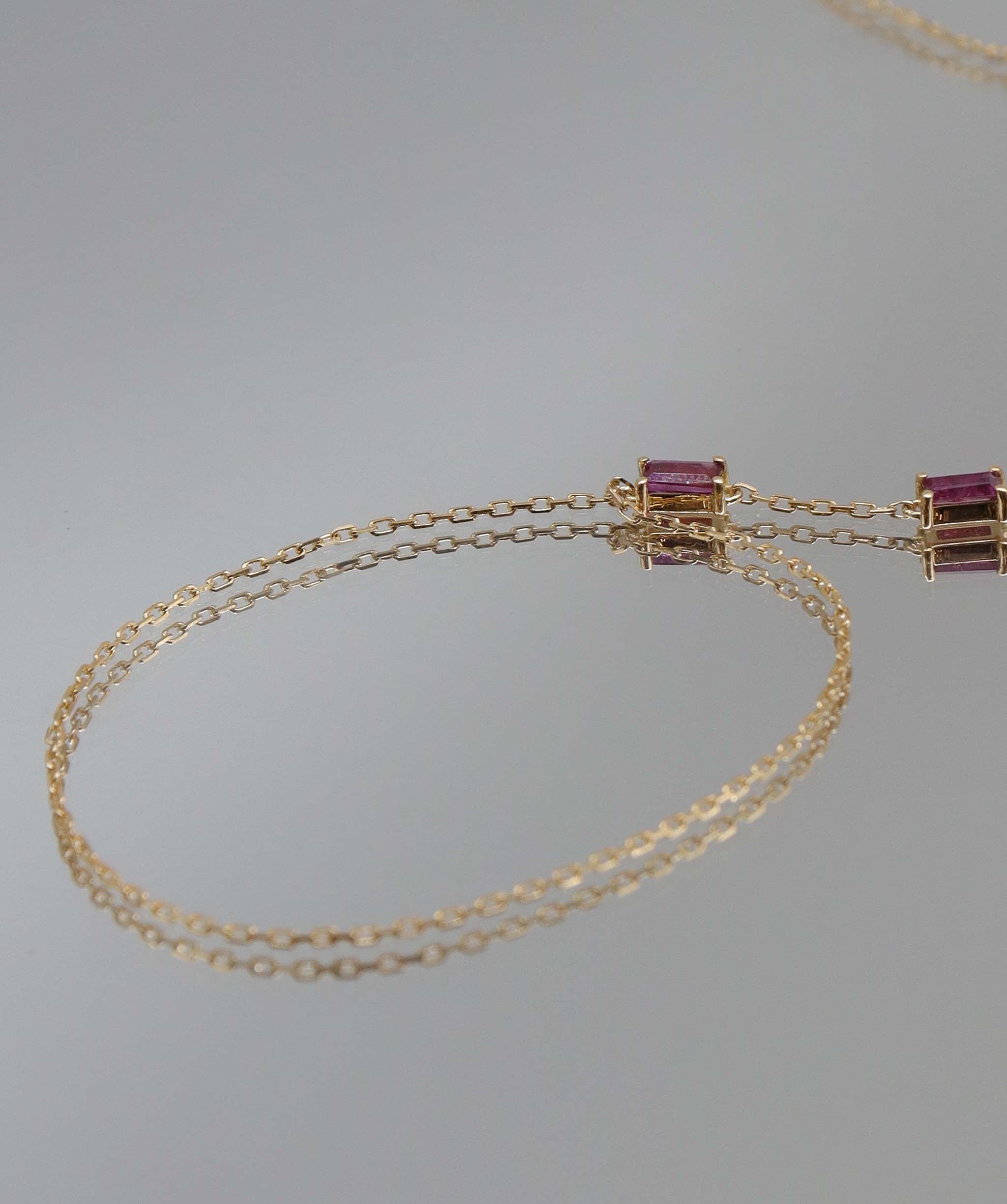 Luxury Promise 1.07ct Ruby Baguette YG Handchain DXBS5633