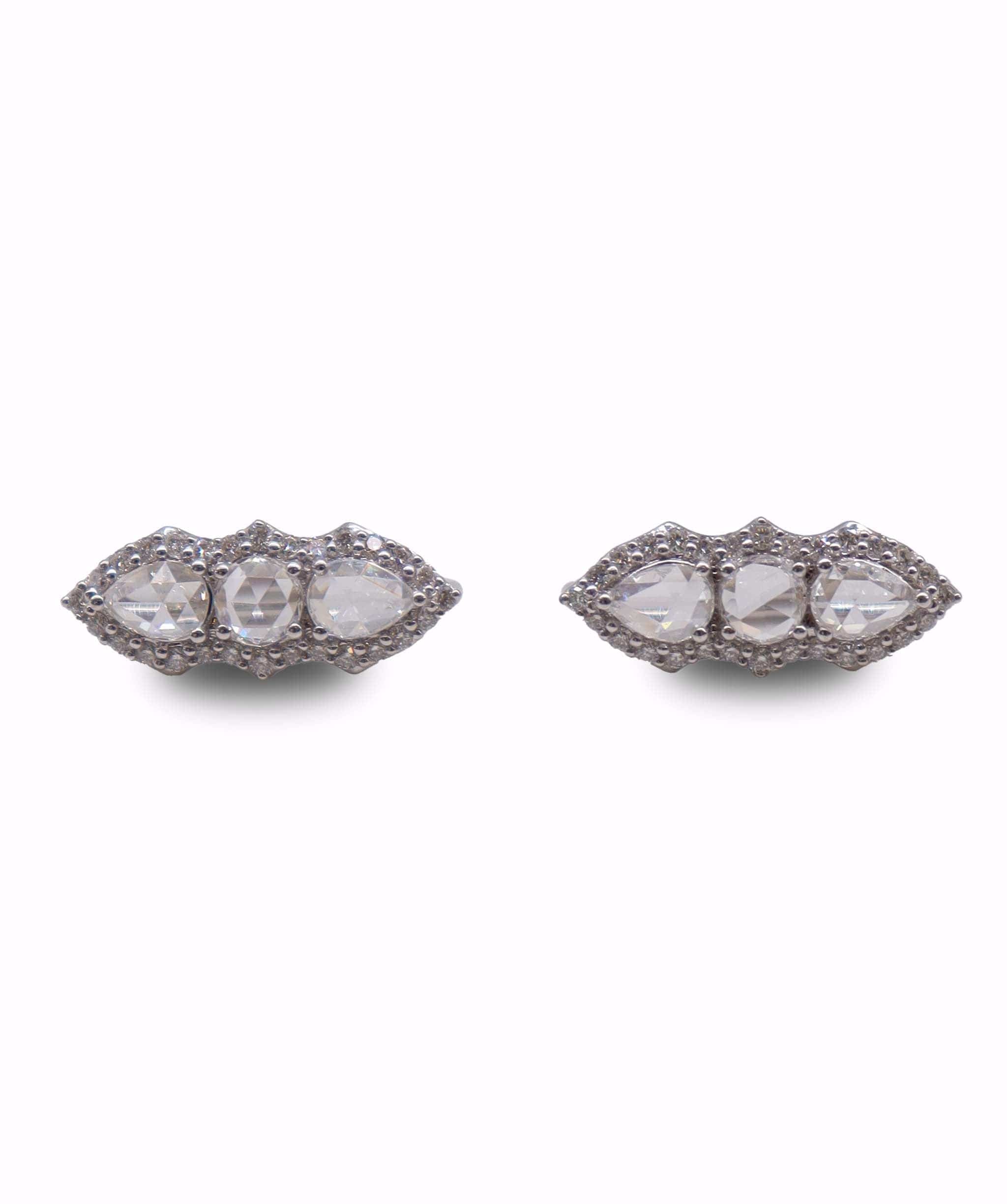 Luxury Promise 1.12ct WHITE PEAR ROSECUT SMALL DIAMONDS