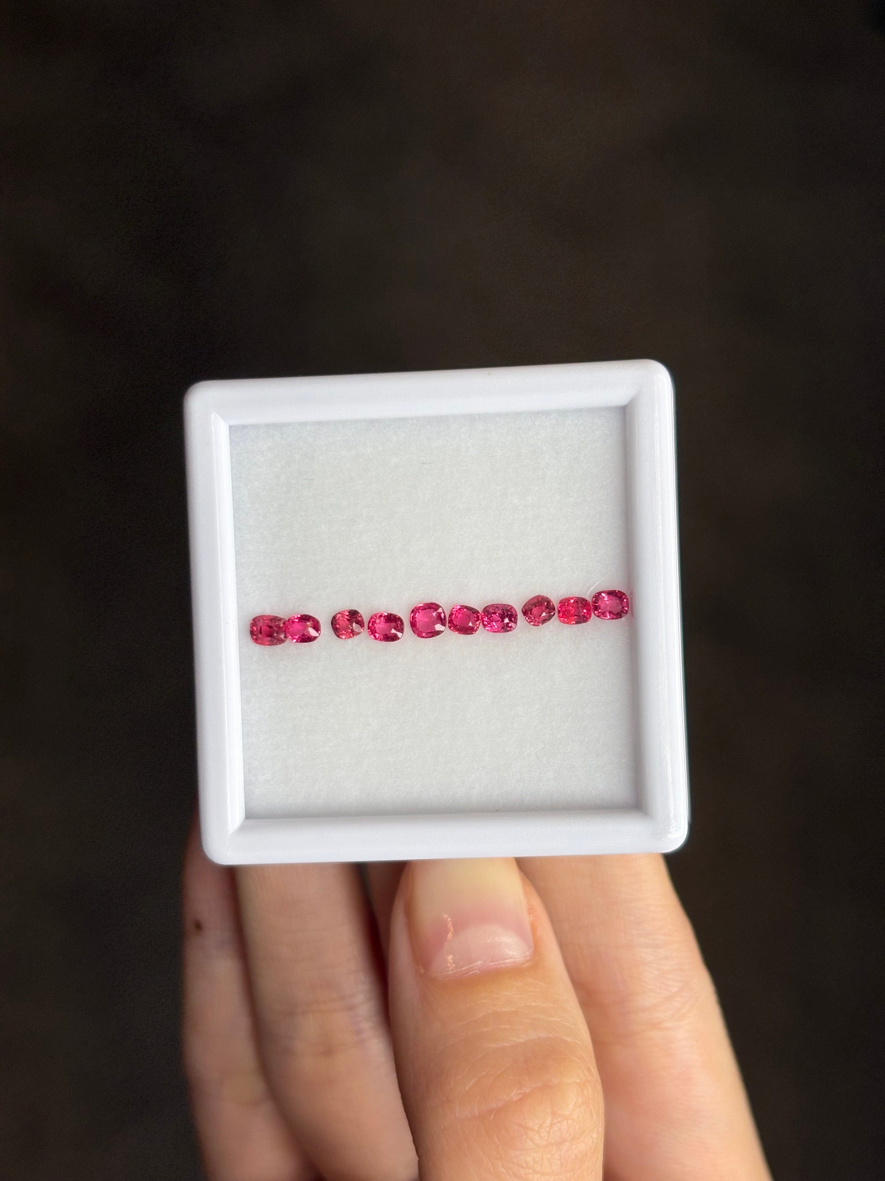 Luxury Promise 1.19ct Hot Pink Jedi Spinel Burma Set 10pcs DXBCS2639