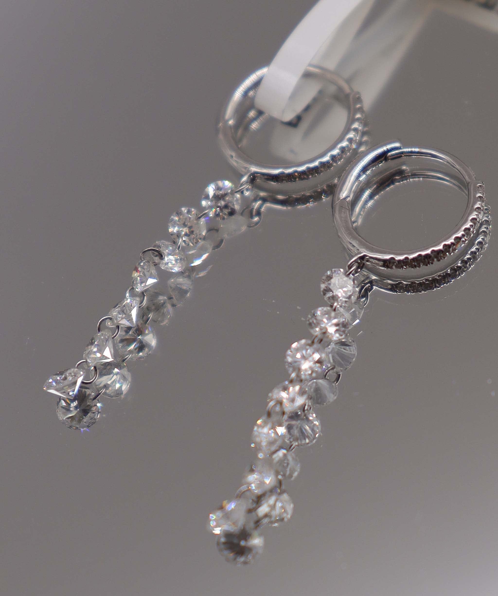 Luxury Promise 1.26ct Rose Cut Diamond Earrings White Gold E7023