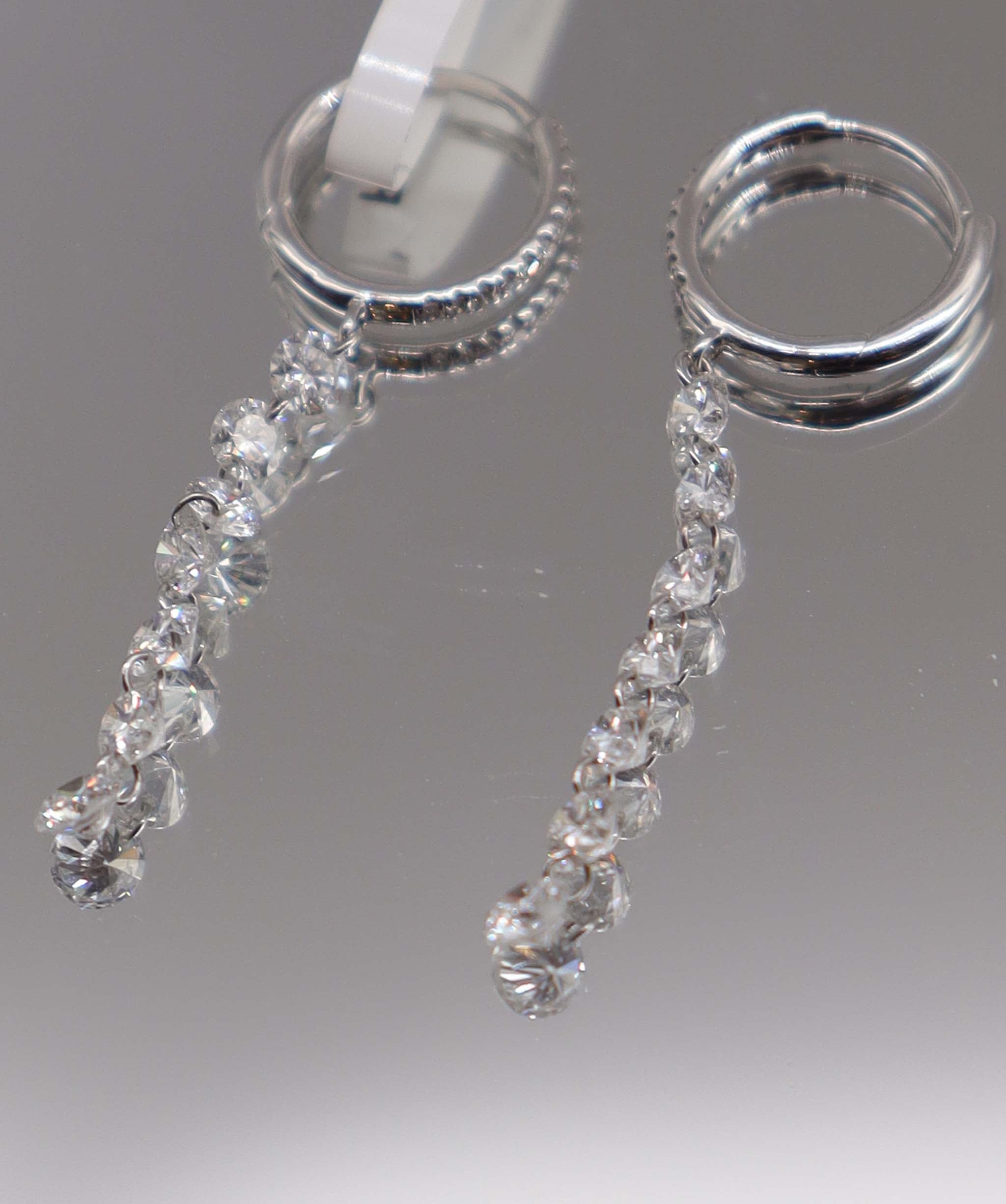 Luxury Promise 1.26ct Rose Cut Diamond Earrings White Gold E7023