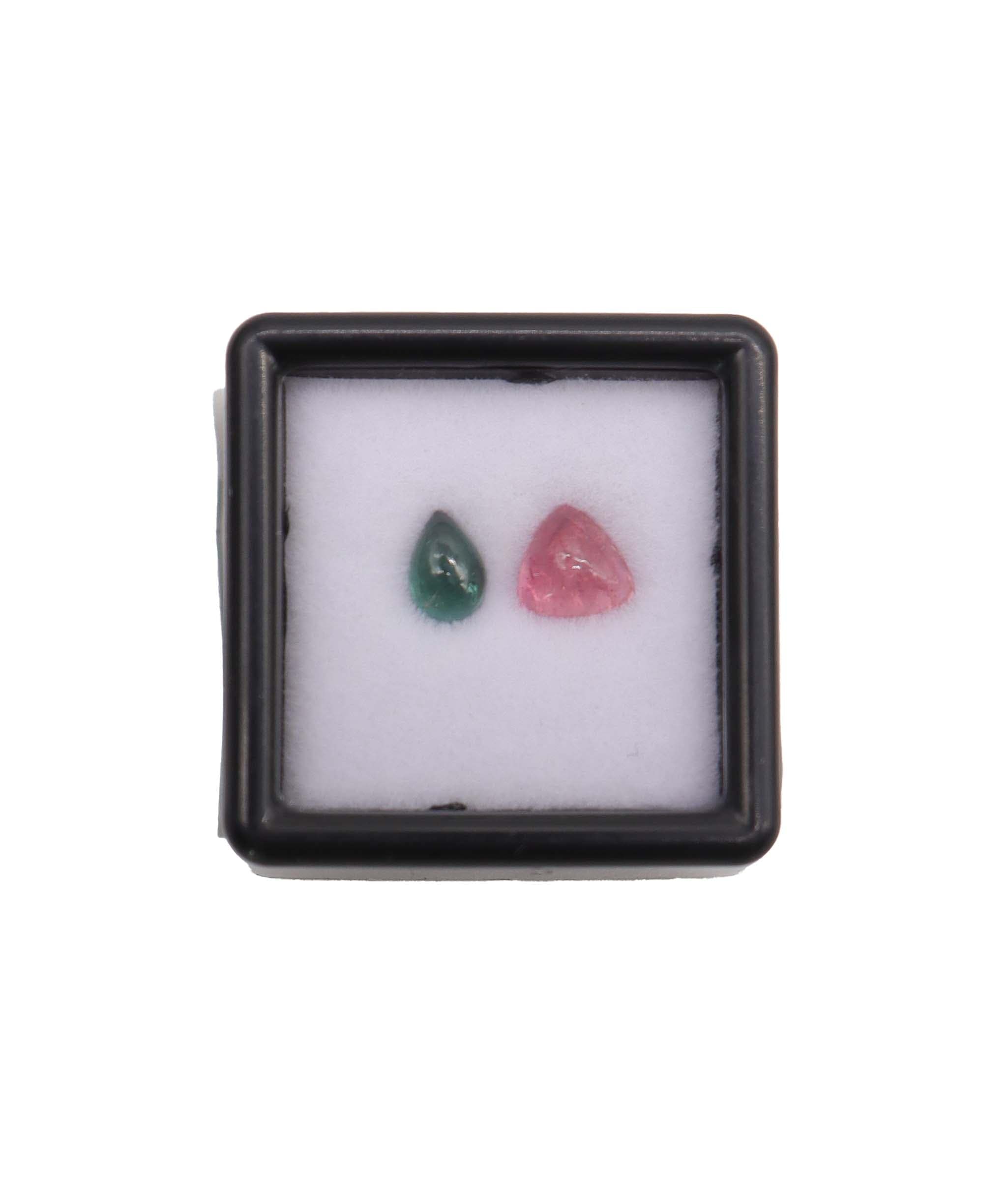 Luxury Promise 1.36ct Lagoon Tourmaline Pear & Pink Tourmaline Trillion RDC0771