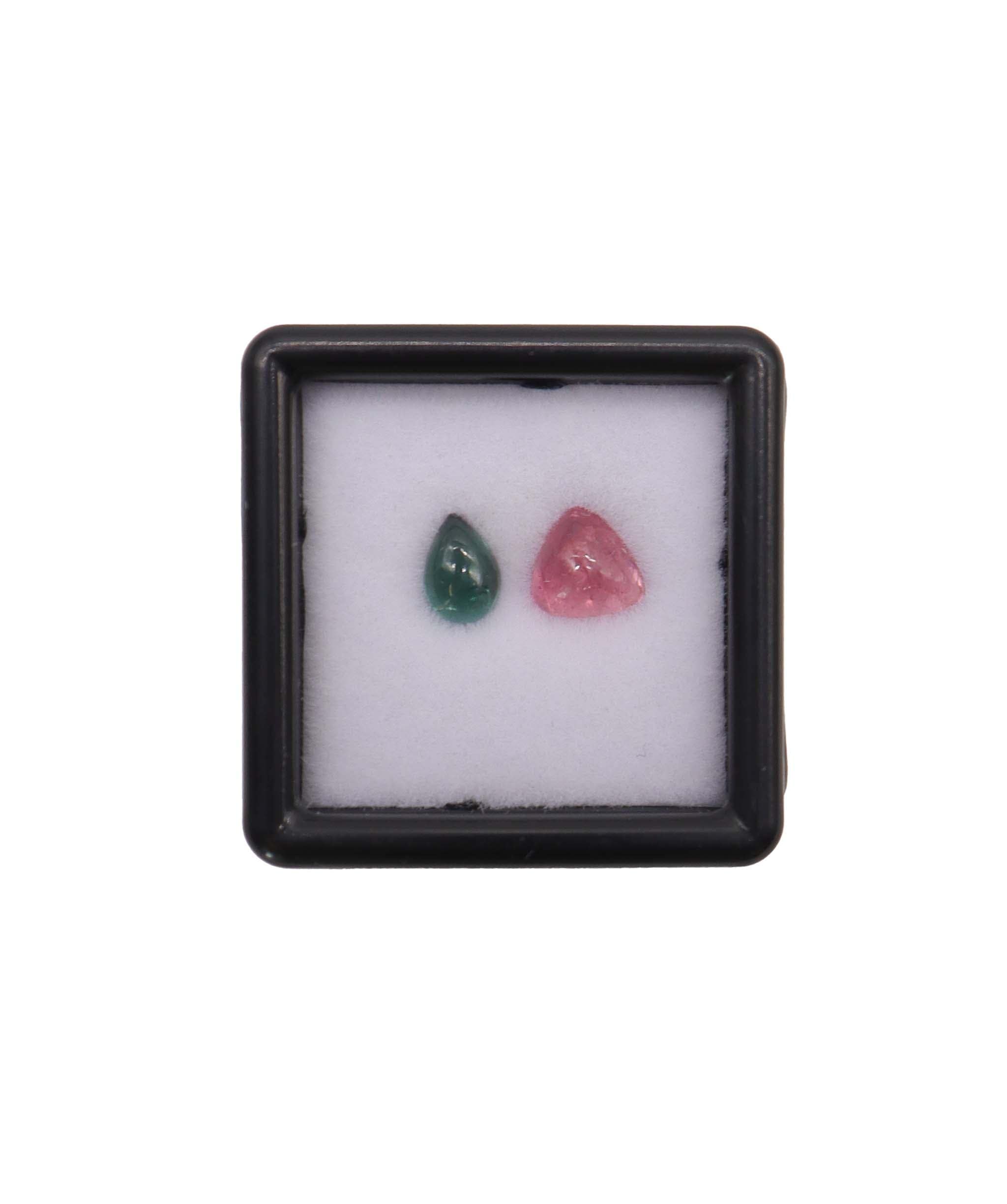 Luxury Promise 1.36ct Lagoon Tourmaline Pear & Pink Tourmaline Trillion RDC0771