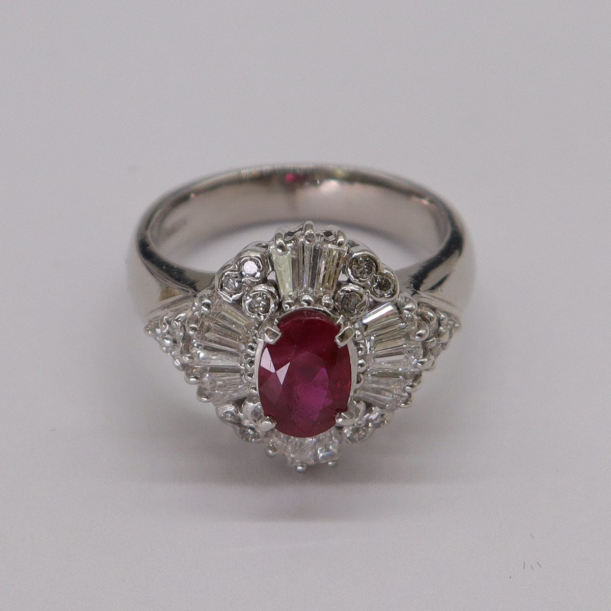 Luxury Promise 1.36ct Ruby 1.16ct Diamond Platinum Ring Size 6 DXBS5588