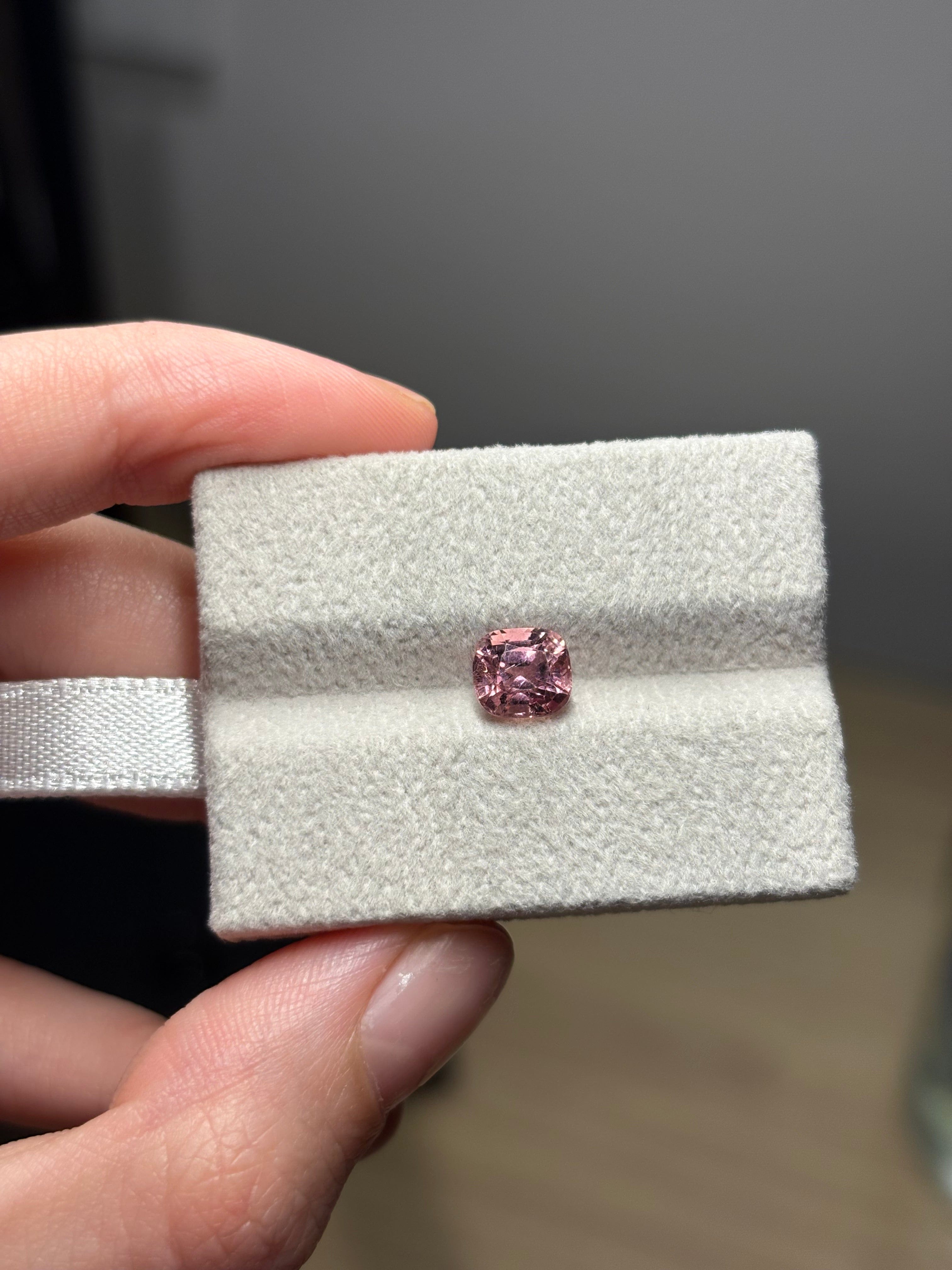 Luxury Promise 1.37ct Pink Cushion Tourmaline Afghan DXBCS0180