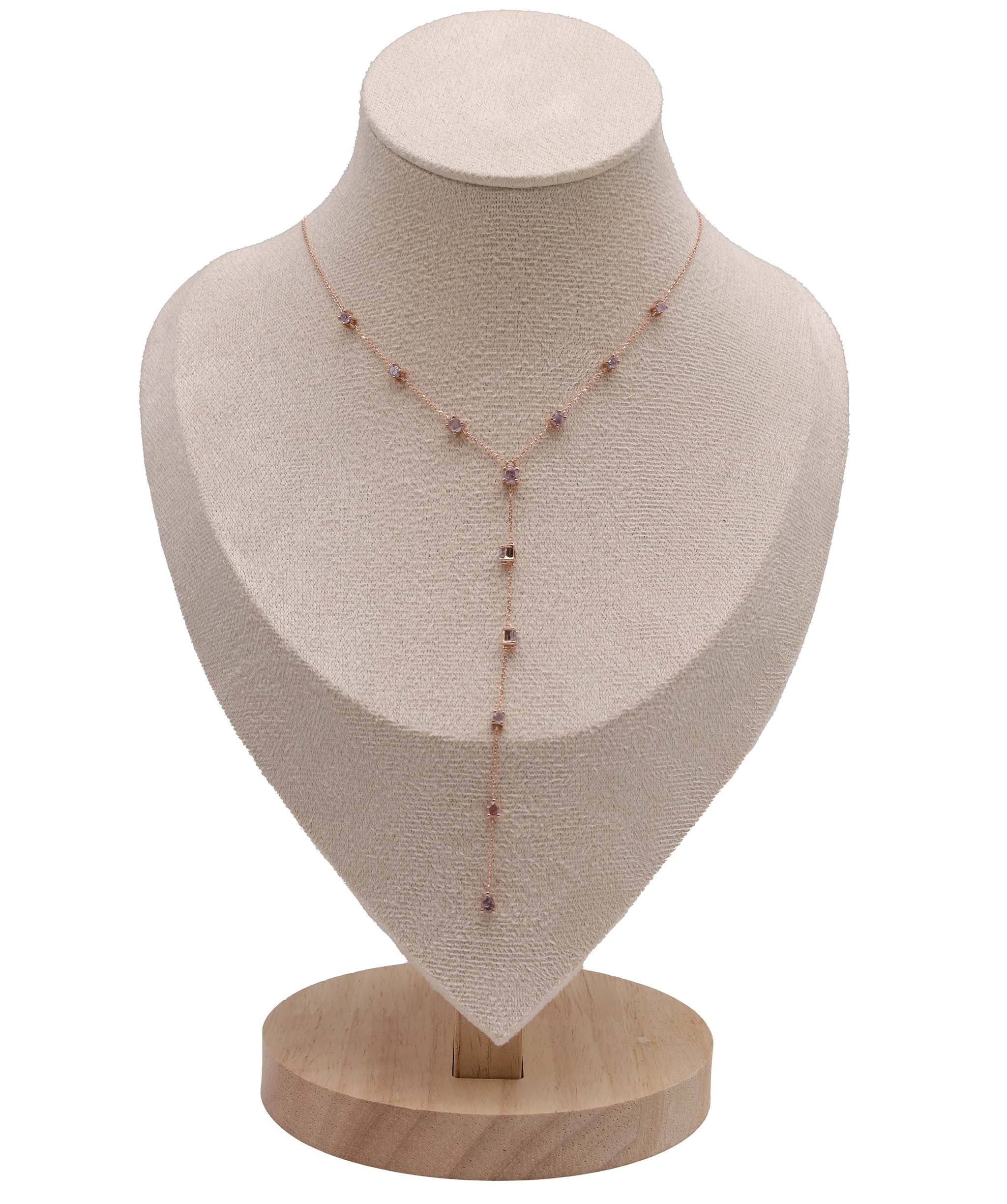 Luxury Promise 1.49ct Pink Diamond RG Lariat Necklace DXBS5619