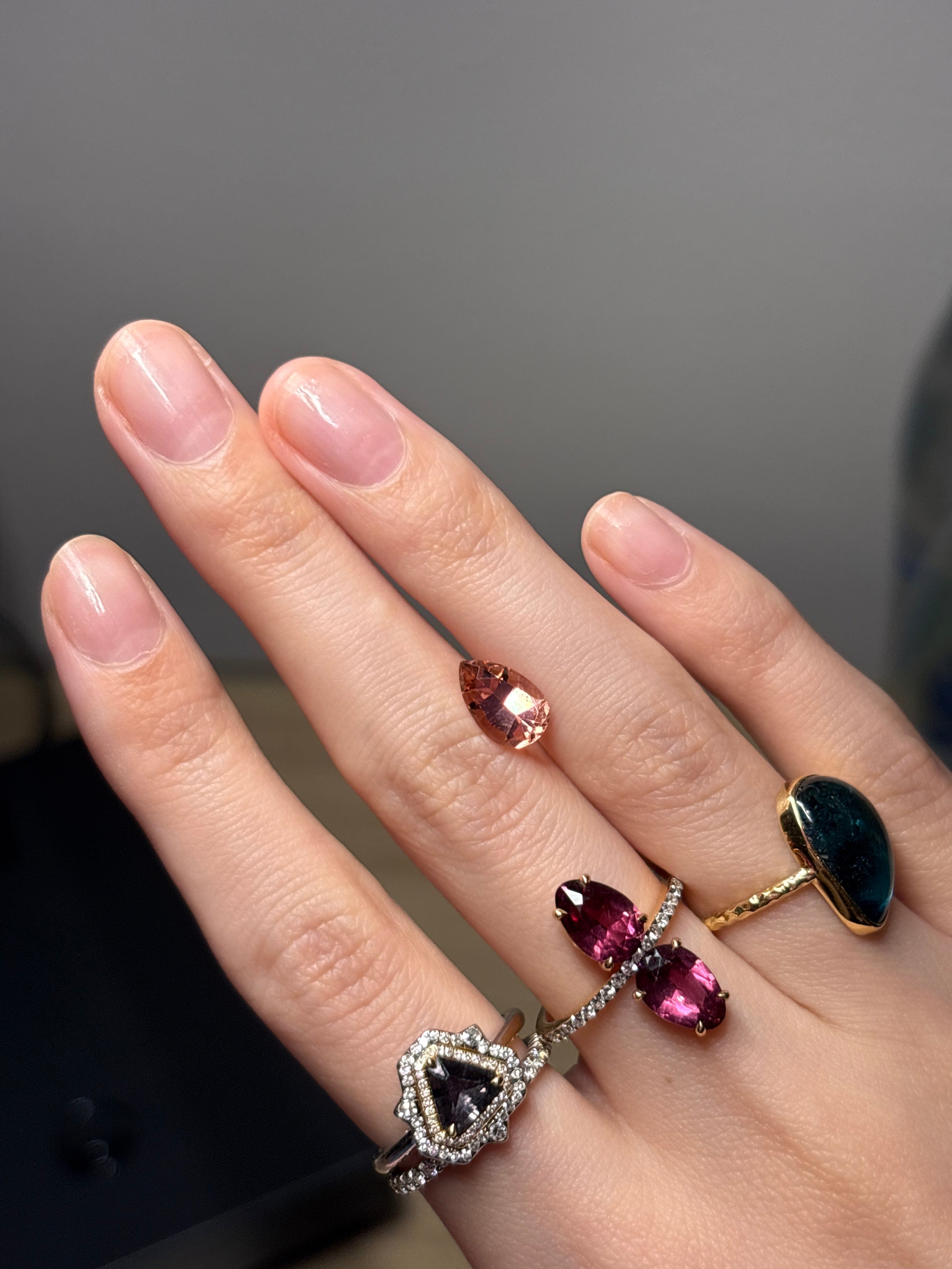 Luxury Promise 1.55ct Peach Pink Tourmaline Afghan Pear DXBCS0188