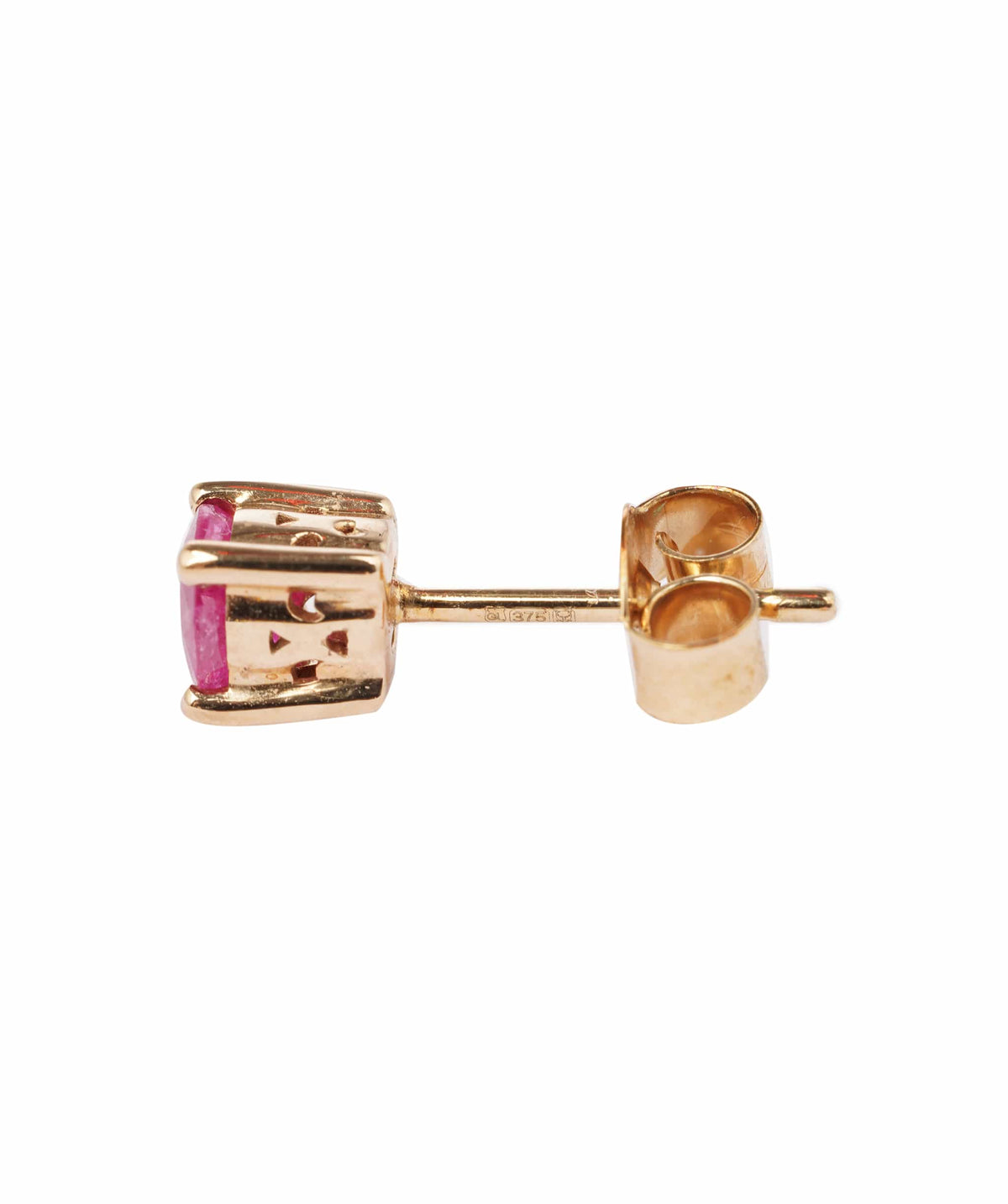 Luxury Promise 1.566ct Ruby 9K Yellow Gold Push & Post Earrings - 1.796g ANC2047
