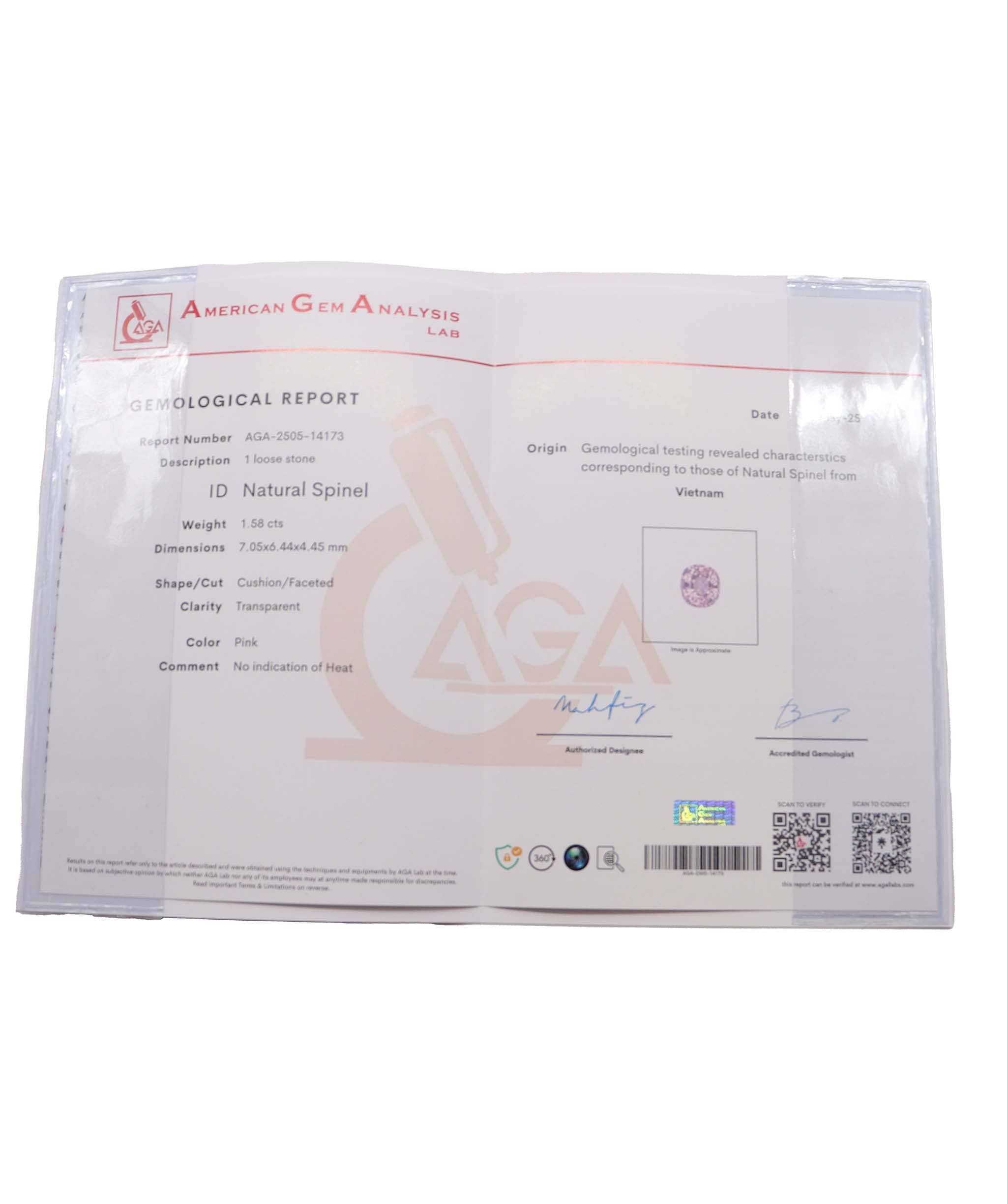 Luxury Promise 1.58cts pink spinel DXBS4650