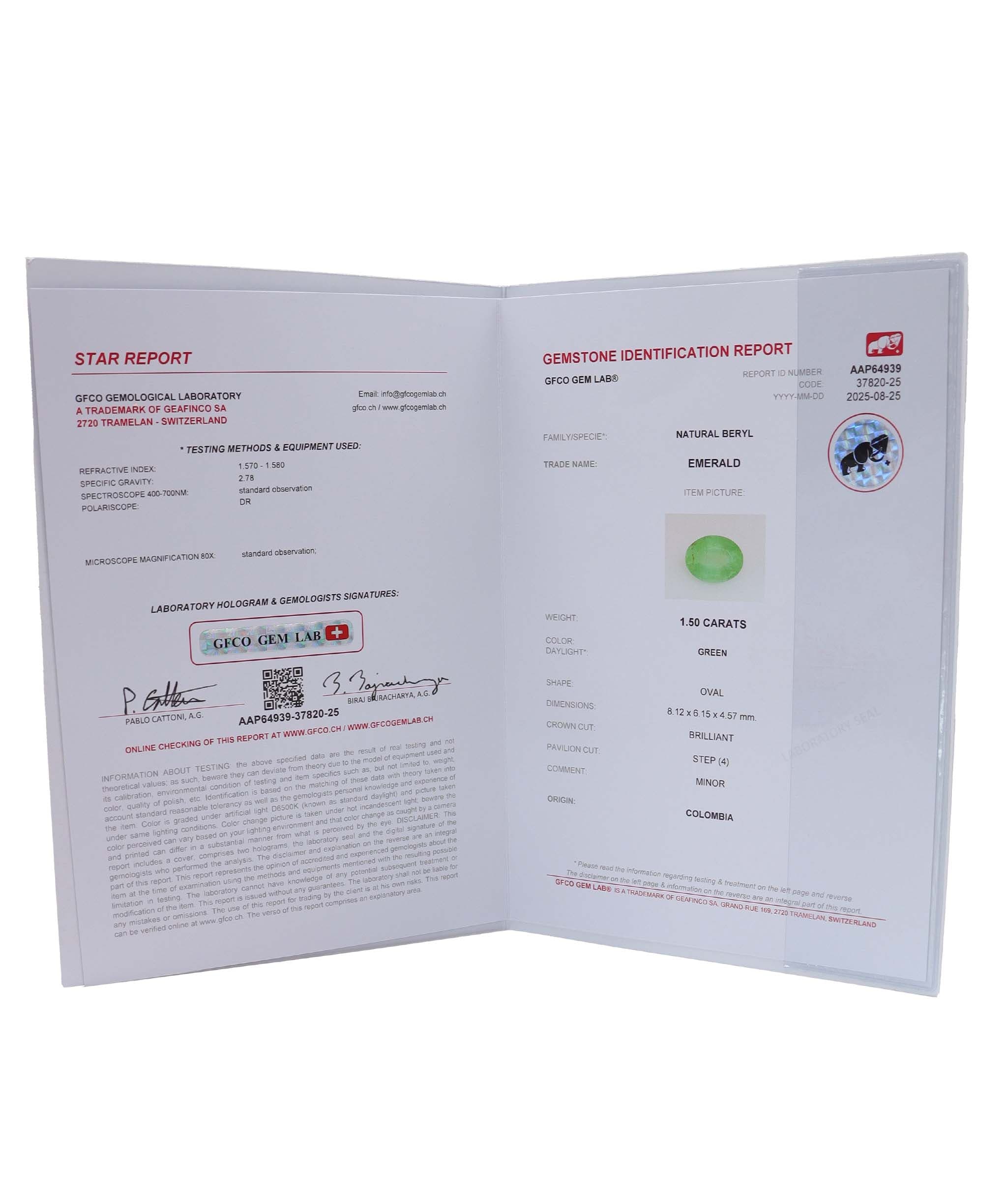 Luxury Promise 1.5ct Columbian Emerallds DXBCS0018