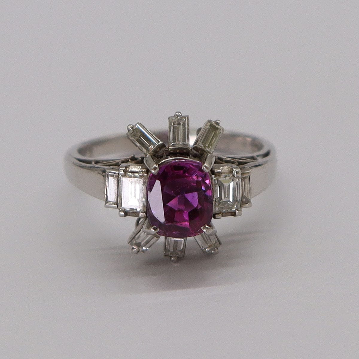 Luxury Promise 1.62ct Pink Sapphire 0.74ct Diamond Platinum Ring Size US 5.5 DXBS5578