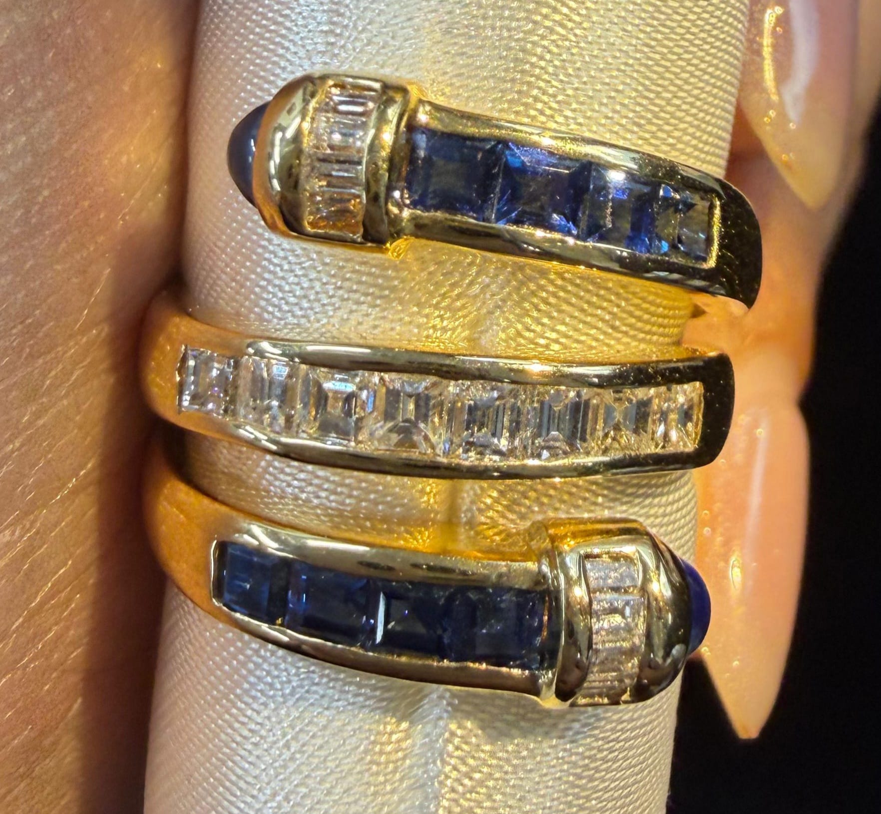 Luxury Promise 1.62ct Sapphire with D0.72ct in YG 8.6g / Yhk052 JJC1146