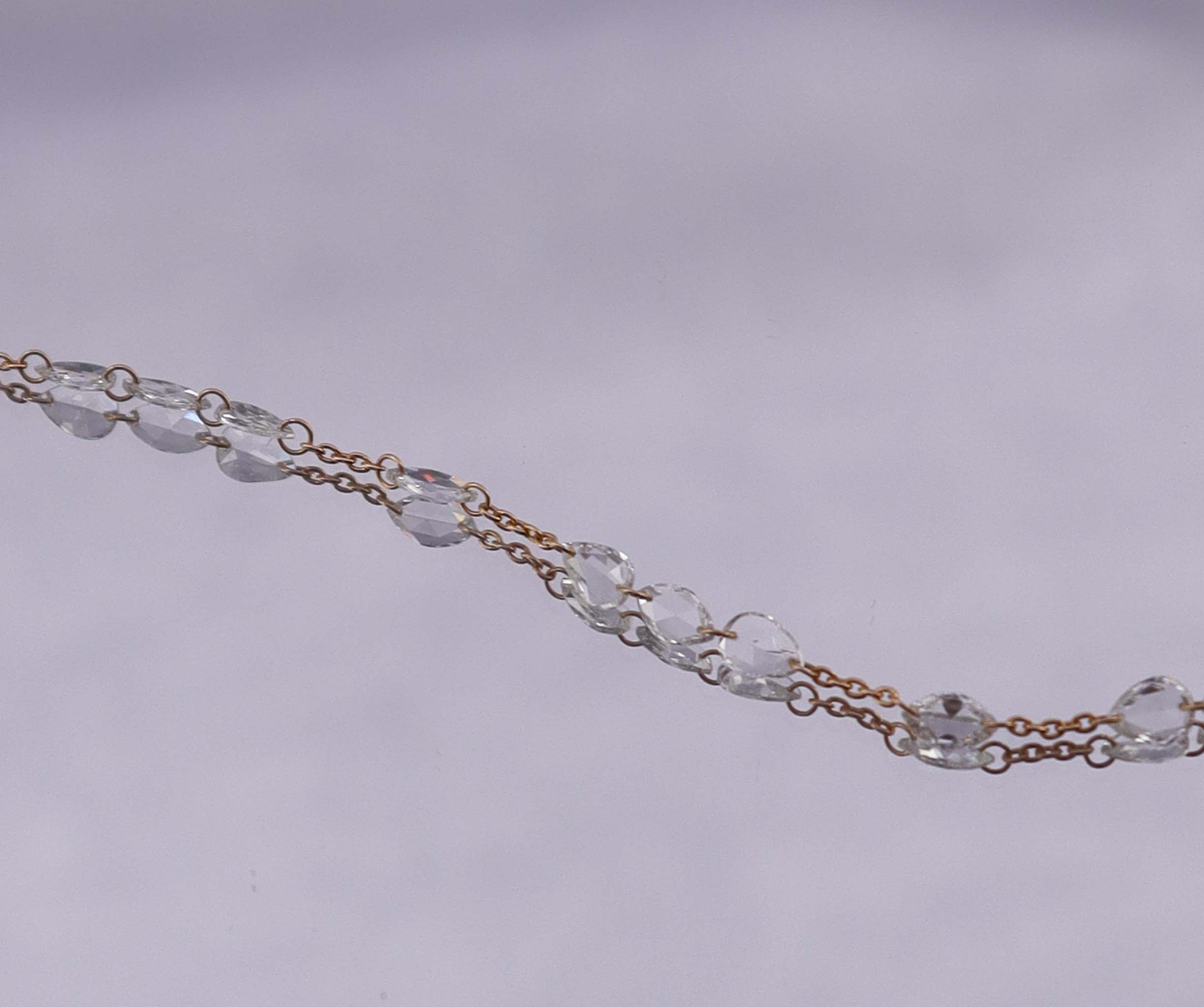 Luxury Promise 1.70ct Rose Cut Diamond Handchain Rose Gold B3220