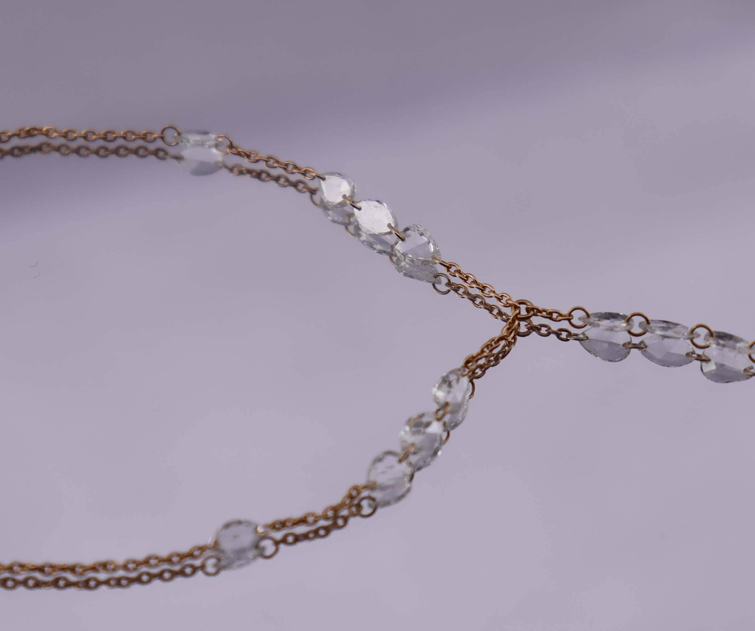 Luxury Promise 1.70ct Rose Cut Diamond Handchain Rose Gold B3220