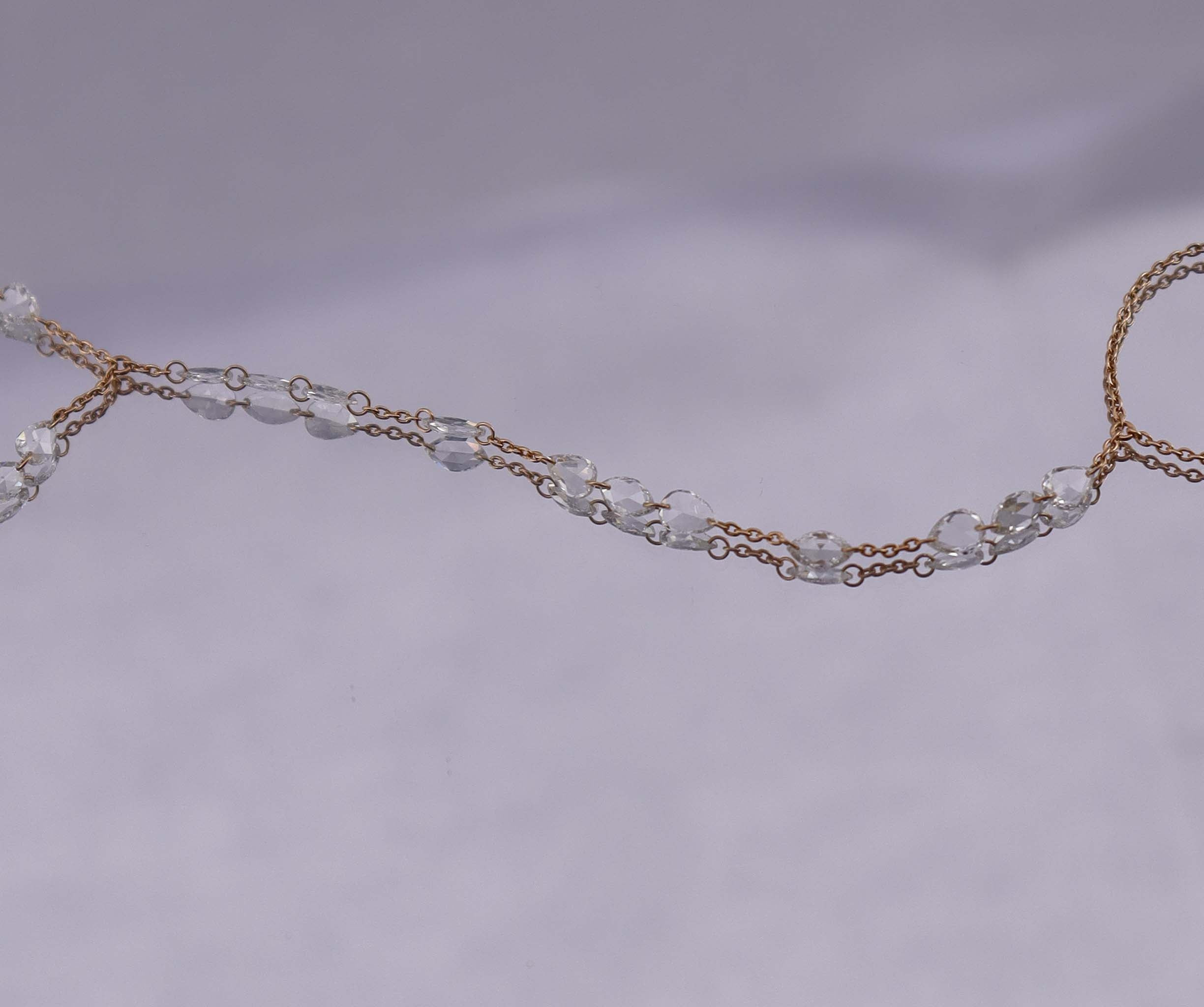 Luxury Promise 1.70ct Rose Cut Diamond Handchain Rose Gold B3220