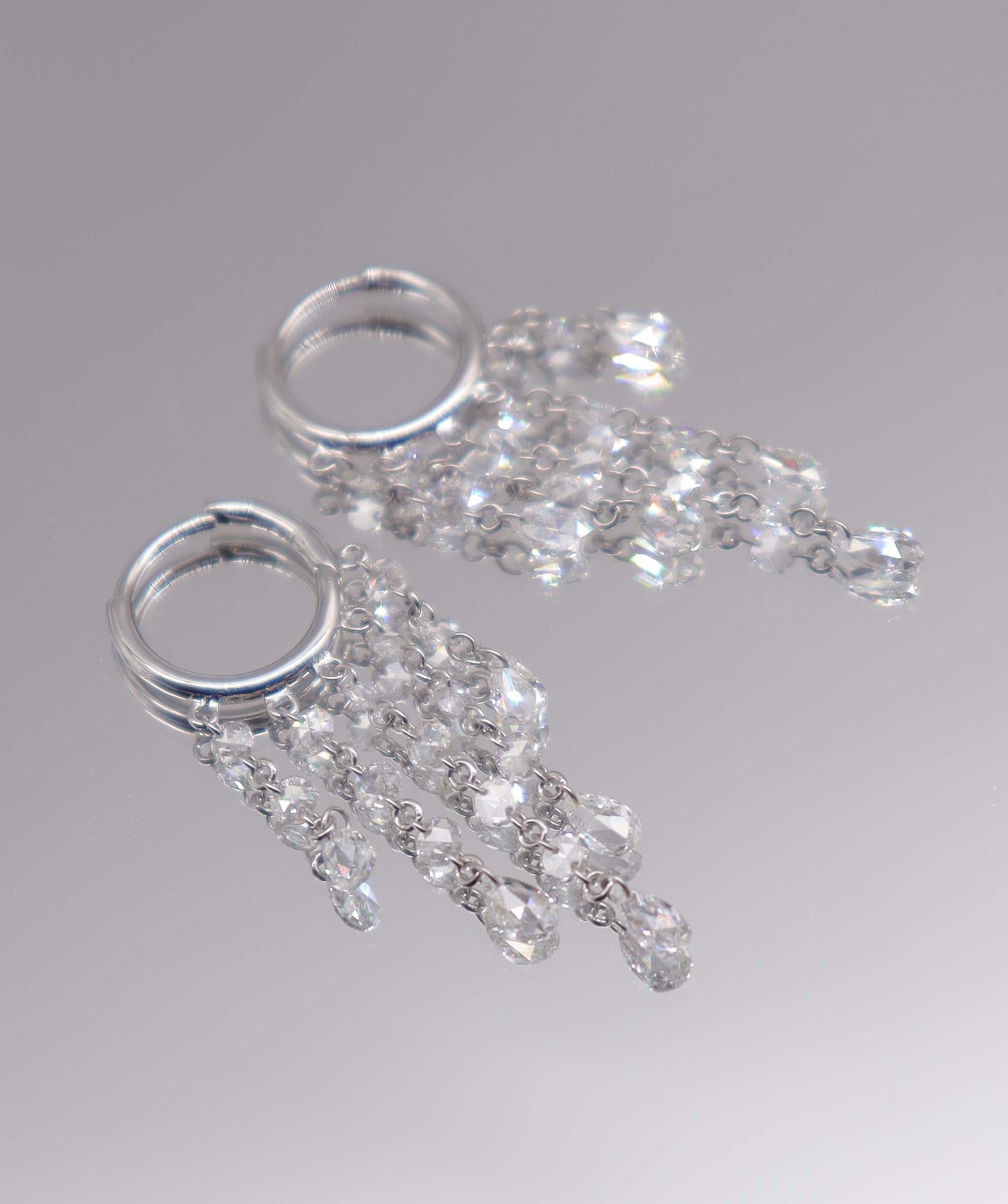 Luxury Promise 1.74CT White Rosecut Diamonds EARRINGS E7870