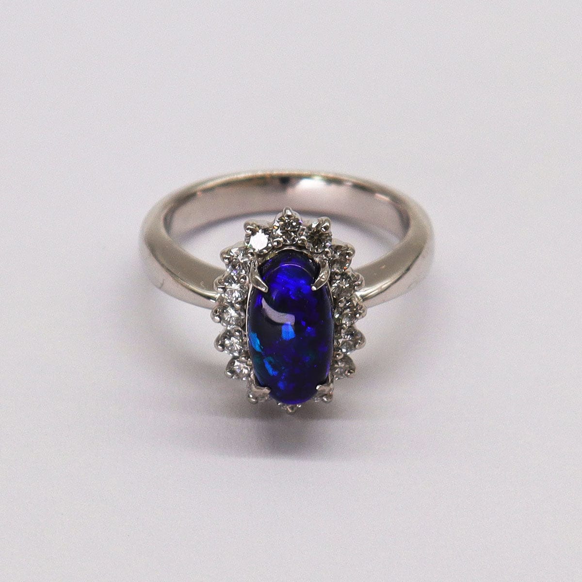 Luxury Promise 1.87ct Opal 0.53ct Diamond Platinum Ring Size US 6.5 DXBS5575