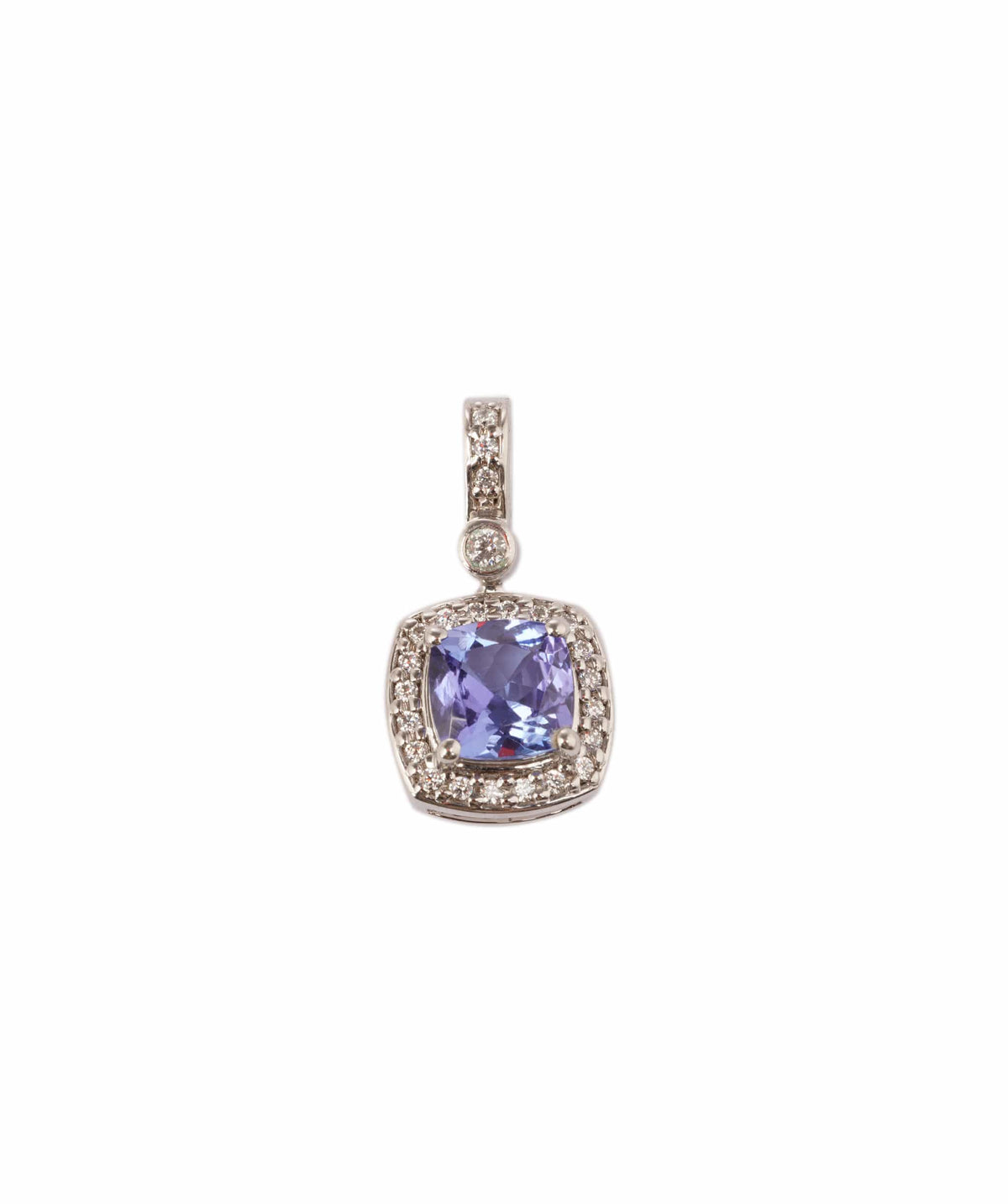 Luxury Promise 1.93ct Tanzanite & Cubic Zircon 9K White Gold Pendant - 4.185g ANC2075