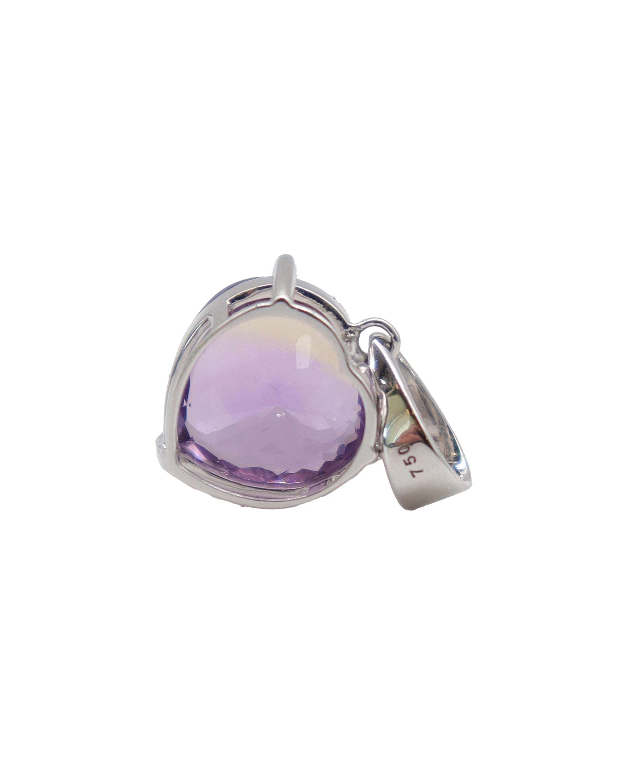 Luxury Promise 10.00ct Ametrine Heart Pendant in 18K White Gold RDC0602