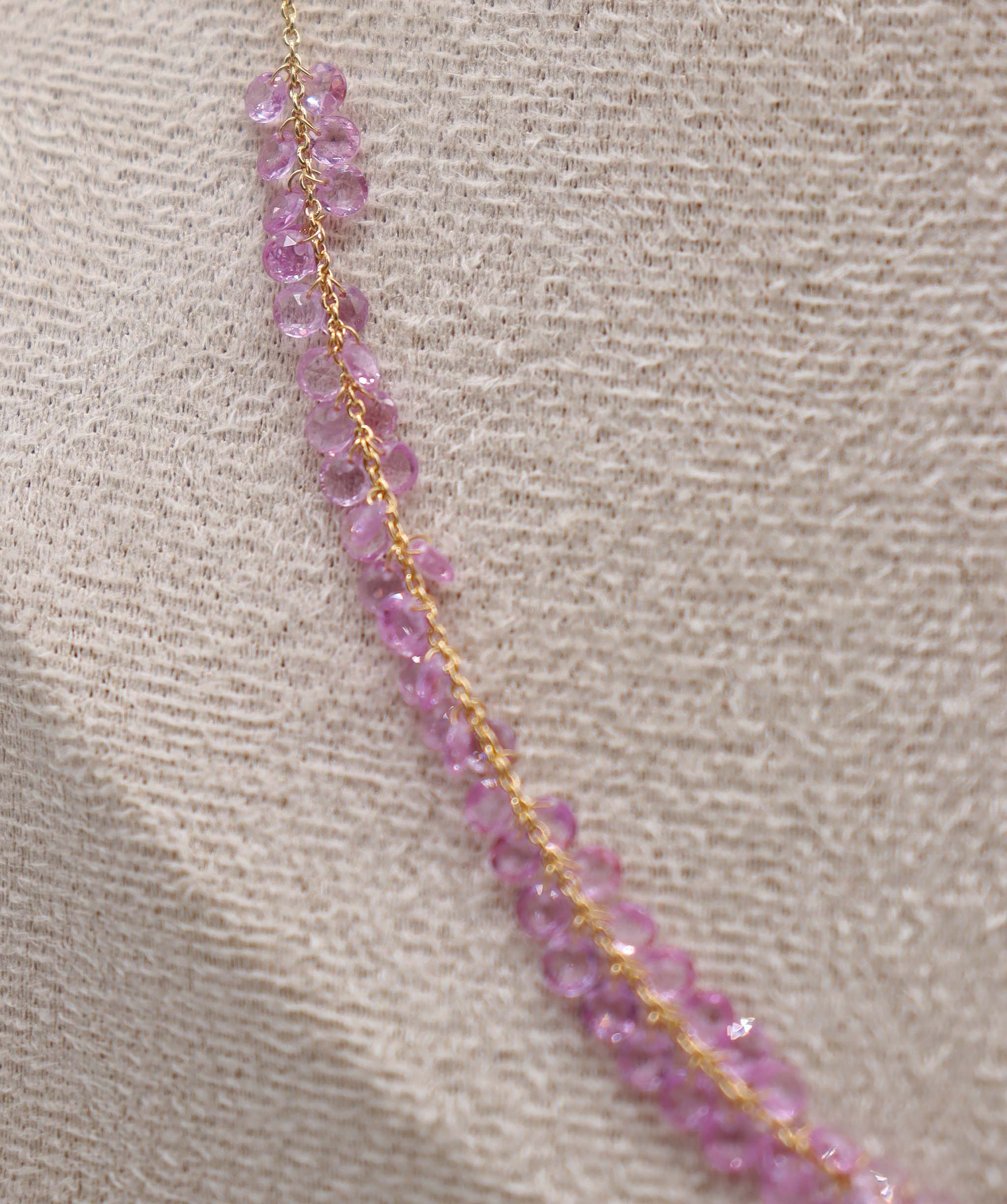 Luxury Promise 11.41ct PINK SAPPHIRE ROSECUT (H) NECKLACE C12597