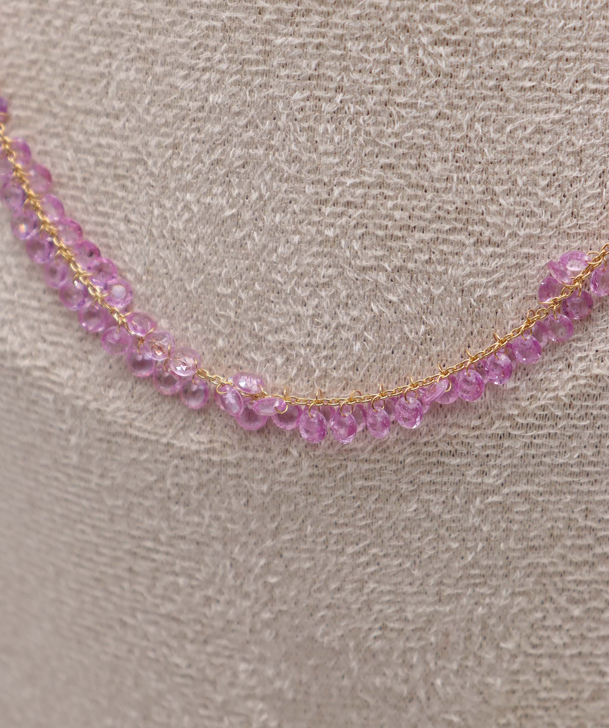 Luxury Promise 11.41ct PINK SAPPHIRE ROSECUT (H) NECKLACE C12597