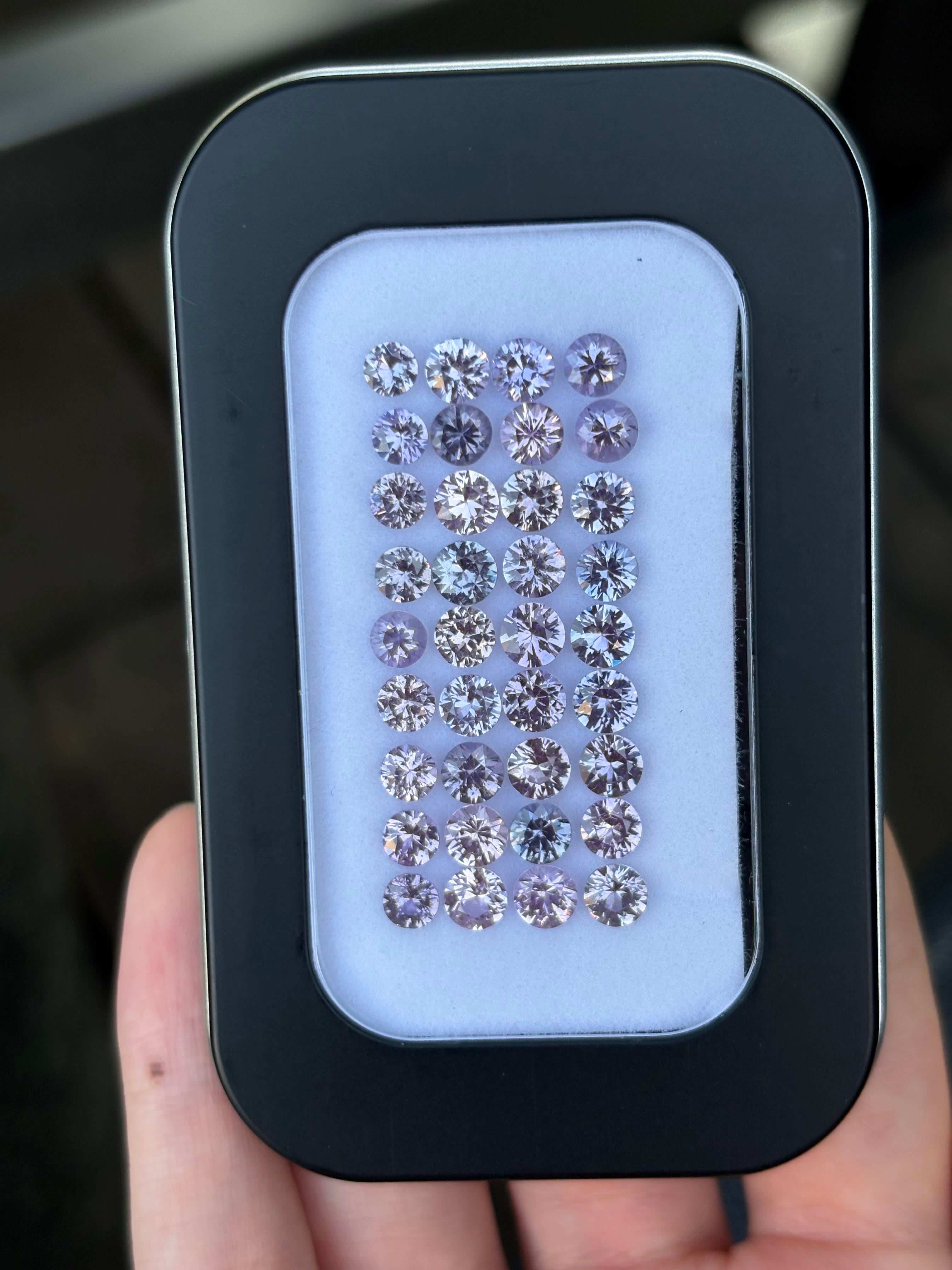 Luxury Promise 13.44ct Purple Sapphire Round Brilliant Set (4-4.5mm) DXBCS3859