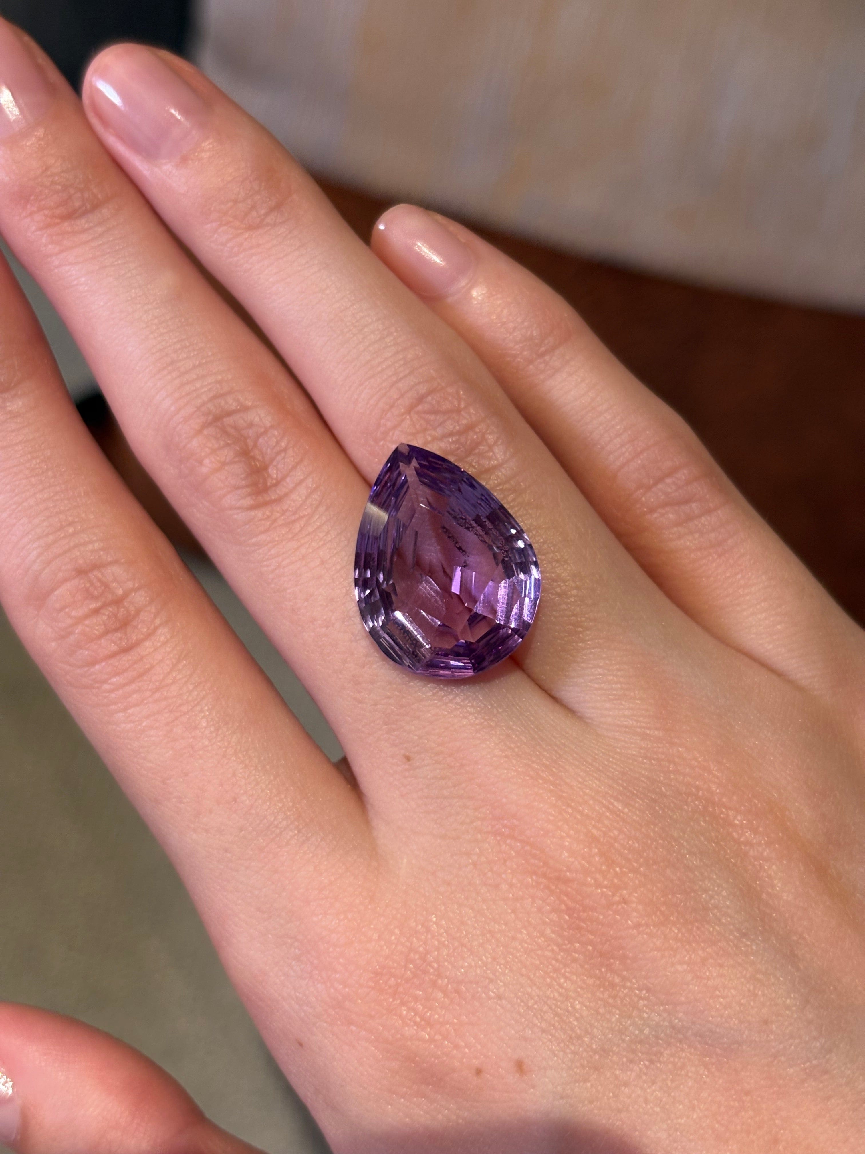Luxury Promise 14.45ct Amethyst Fantasy Cut Pear DXBCS2792