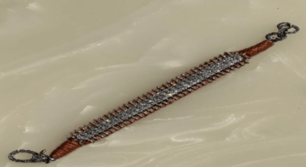 Luxury Promise 14K Victorian Bracelet - Wt. (Gross-27.630gms; Silver-26.104gms; Other-0.840gms) Dia. Single Cut LB 3.430cts with 1101 Dia. Pcs - Orange HOC-VBRA1136