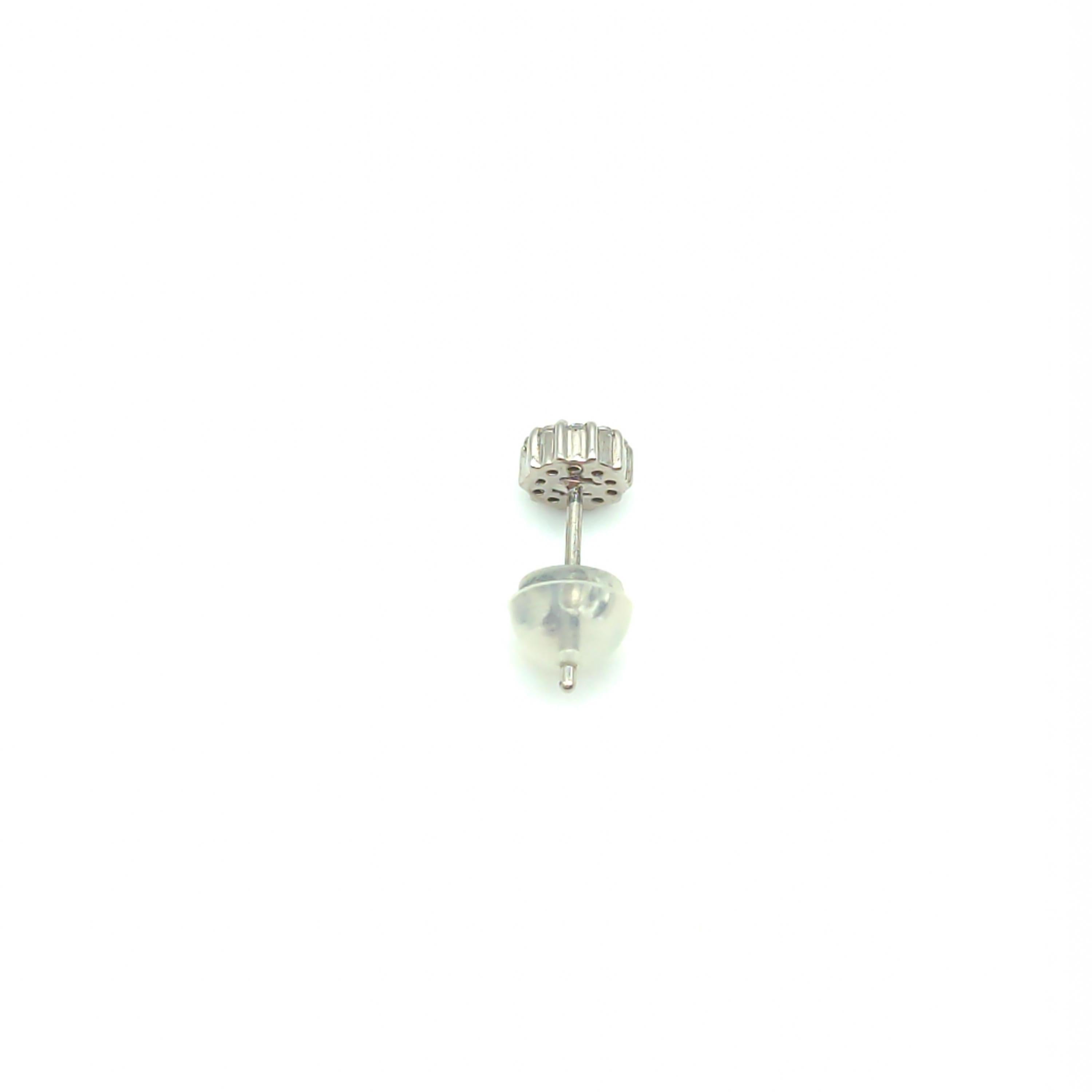 Luxury Promise 14k White Gold Aquamarine and Diamond Stud Earrings ALC3321