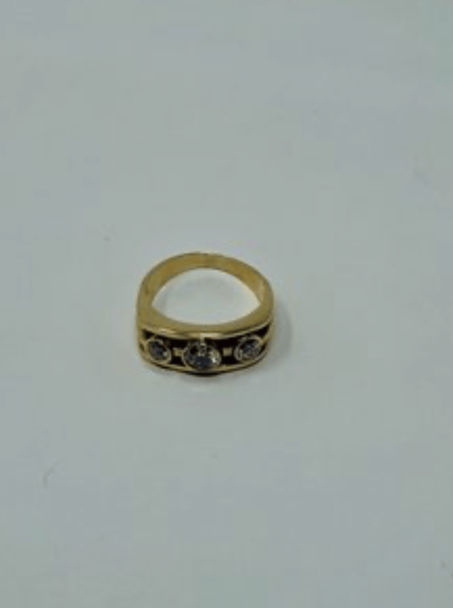 Luxury Promise 14ky 3 0.40ct-diamond bezel ring sz 6 AFI098