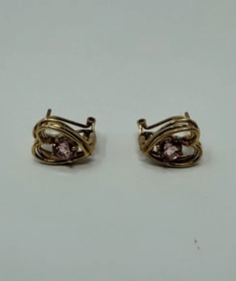 Luxury Promise 14ky 4.8g 2ctw-pink tourmaline custom earring AFI092