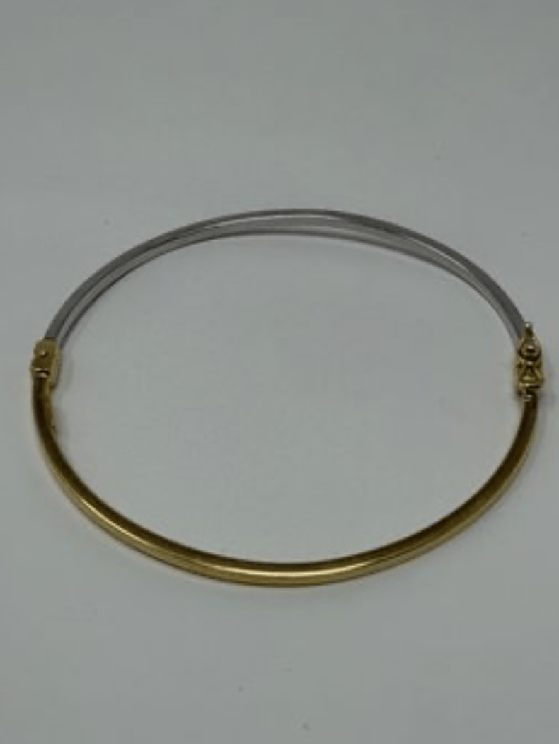Luxury Promise 14ky/w two tone sz 7.25 4.2g Thin Bangle AFI072