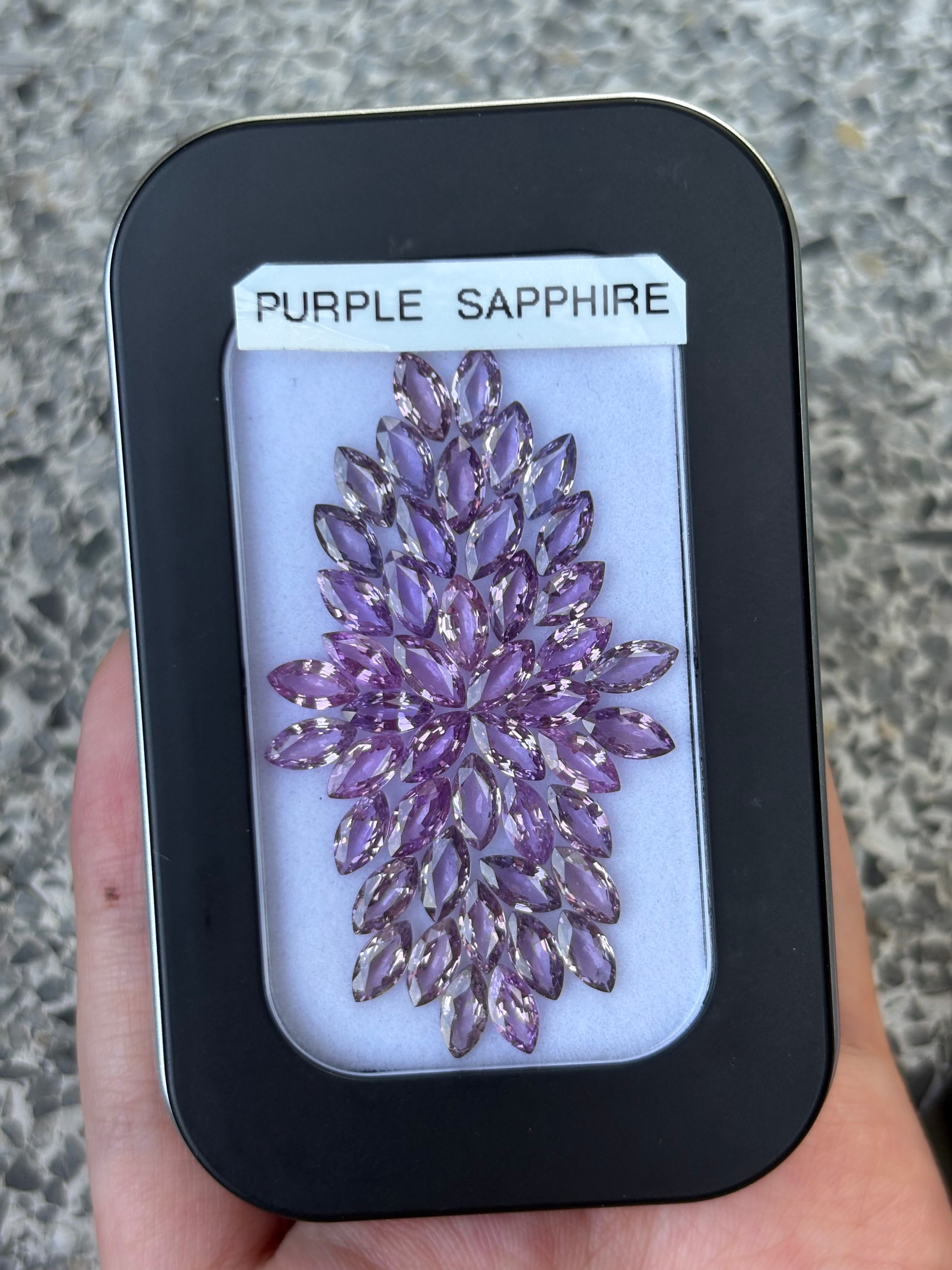 Luxury Promise 18.60ct Purple Sapphire Marquise Set (3.5x7) DXBCS3858