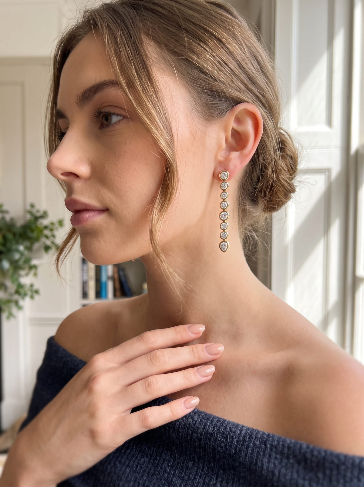 Luxury Promise 18K Bubble Line Earrings SETTING ONLY SABSET088