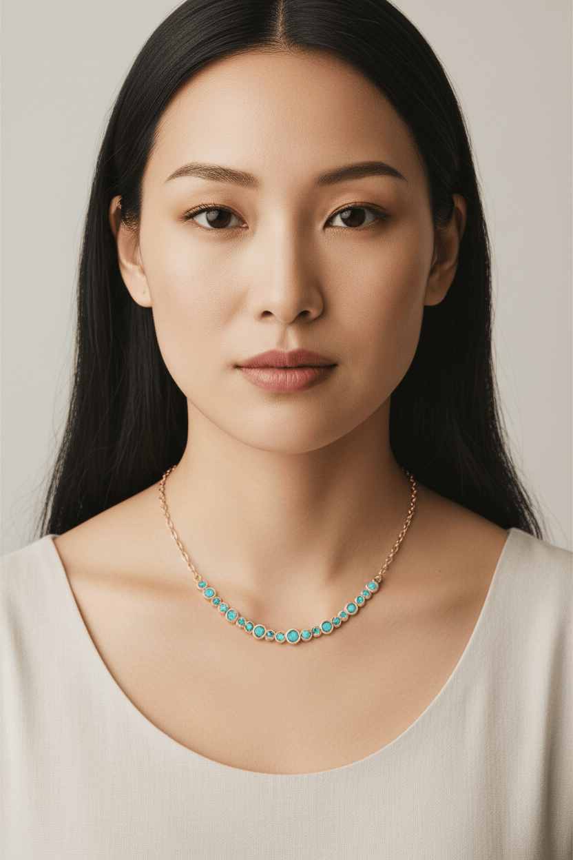 Luxury Promise 18K Half Bubble Necklace SETTING ONLY SABSET080
