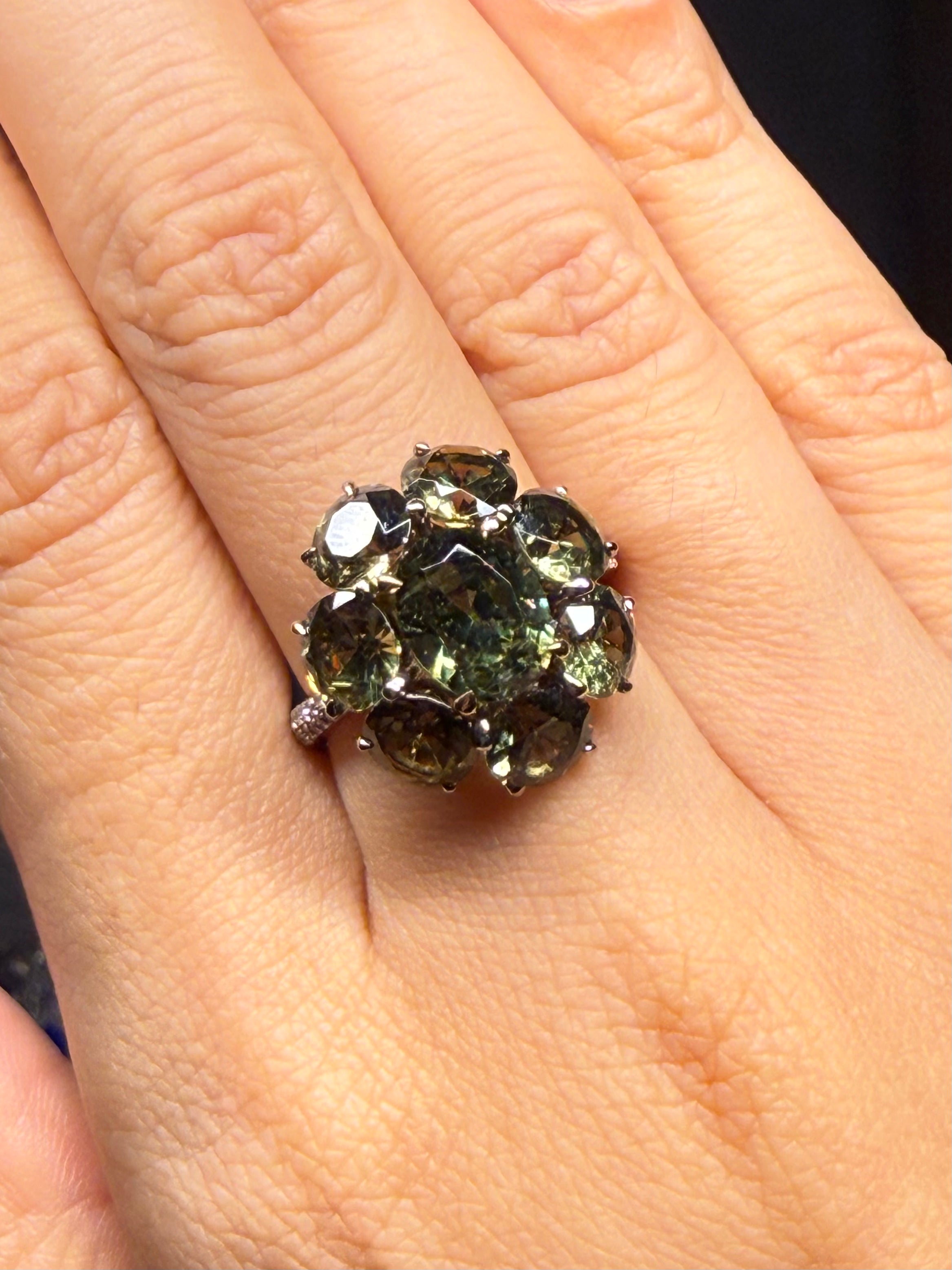 Luxury Promise 18K RING Pink GoldDemantoid 2.63 ctDemantoid 6.66 ct / 7 pcs R1583