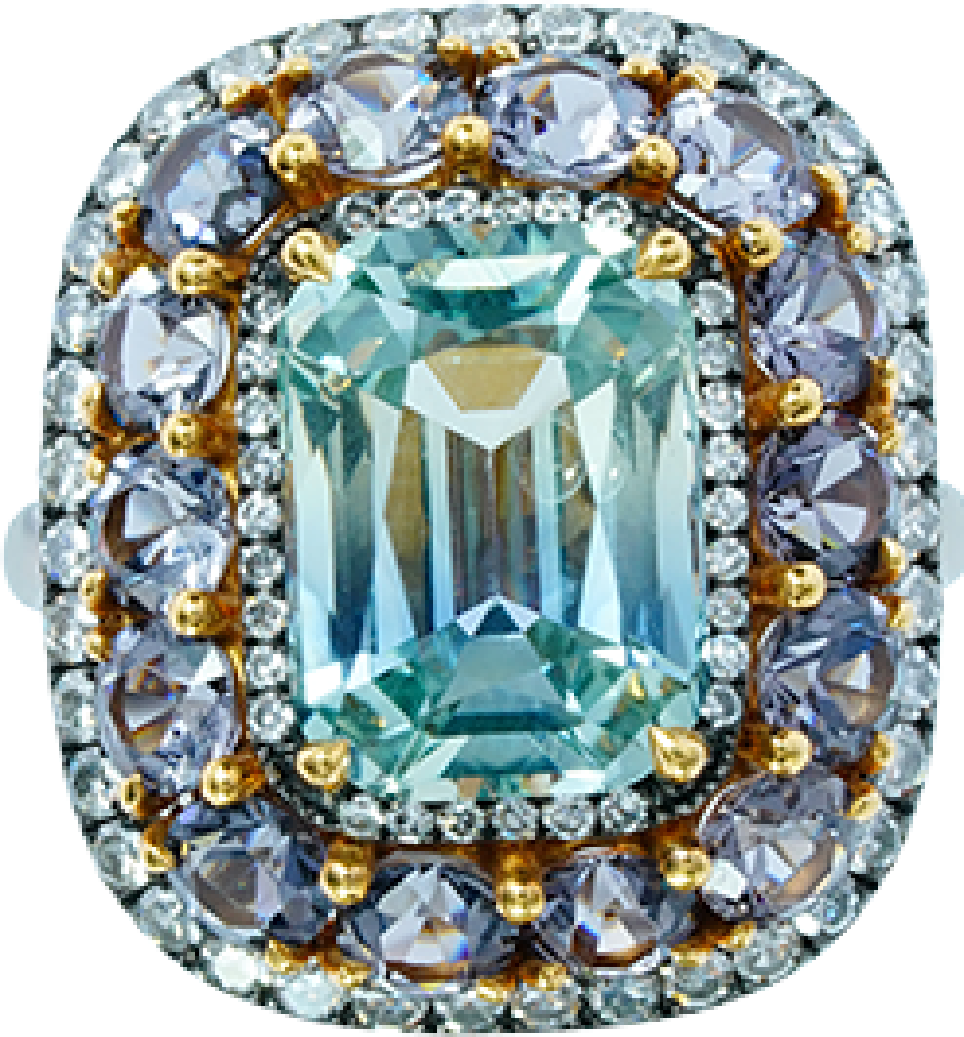 Luxury Promise 18K RING Pink GoldSpinel 3.64 ct Spinel 2.76 ct / 14 pcsDiamonds 0.57 ct / 69 pcs R1473