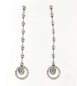Luxury Promise 18K WG EARRINGS WITH DIAMOND DD 2p 0.05Ct DD 16p 0.12Ct WG 3.200G EK1131-17866