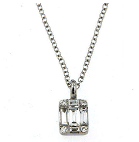 Luxury Promise 18K WG PENDANT WITH DIAMOND DD 4p 0.04Ct D/TP 5p 0.21Ct WG 1.700G P19555-14897C