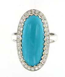 Luxury Promise 18K WG RING WITH DIAMOND AND GEM DD 36p 0.26Ct TQ 1p 8.03Ct WG 5.850G R0000-39614