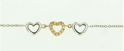 Luxury Promise 18K Y+WG BRACELET WITH DIAMOND DD 11p 0.08Ct Y+WG 1.100G B18141-3224