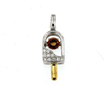 Luxury Promise 18K Y+WG PENDANT WITH DIAMOND AND GEMS DD 10p 0.08Ct CT 1p 0.31Ct Y+WG 2.400G P19328-14648