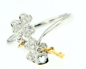 Luxury Promise 18K Y+WG RING WITH DIAMOND DD 18p 0.12Ct Y+WG 3.100G R18251-34969