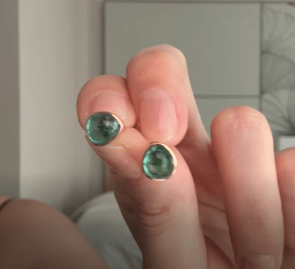 Luxury Promise 18K Yellow Gold Green Tourmaline 3.98 cts / 2 pcs Earring EM2501