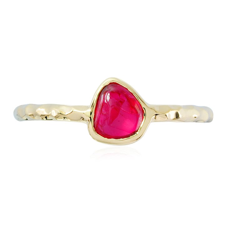 Luxury Promise 18K Yellow Gold Red Spinel 0.52 ct Ring RM2541