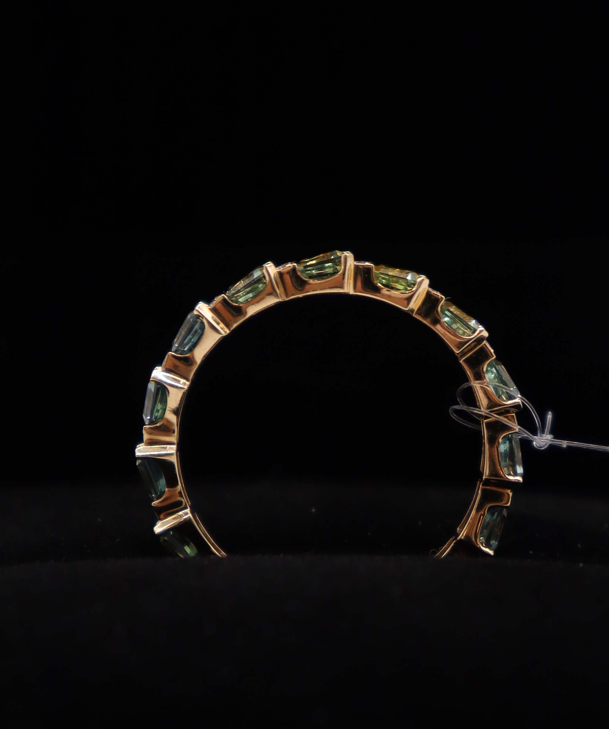 Luxury Promise 18K Yellow Gold Sapphire Ring Size US 7 (15 MErmaid Sapphires 2.68ct) MS8985