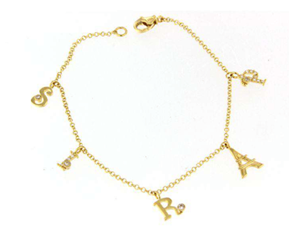 Luxury Promise 18K YG BRACELET WITH DIAMOND DD 18p 0.14Ct YG 2.300G BR2209-3254